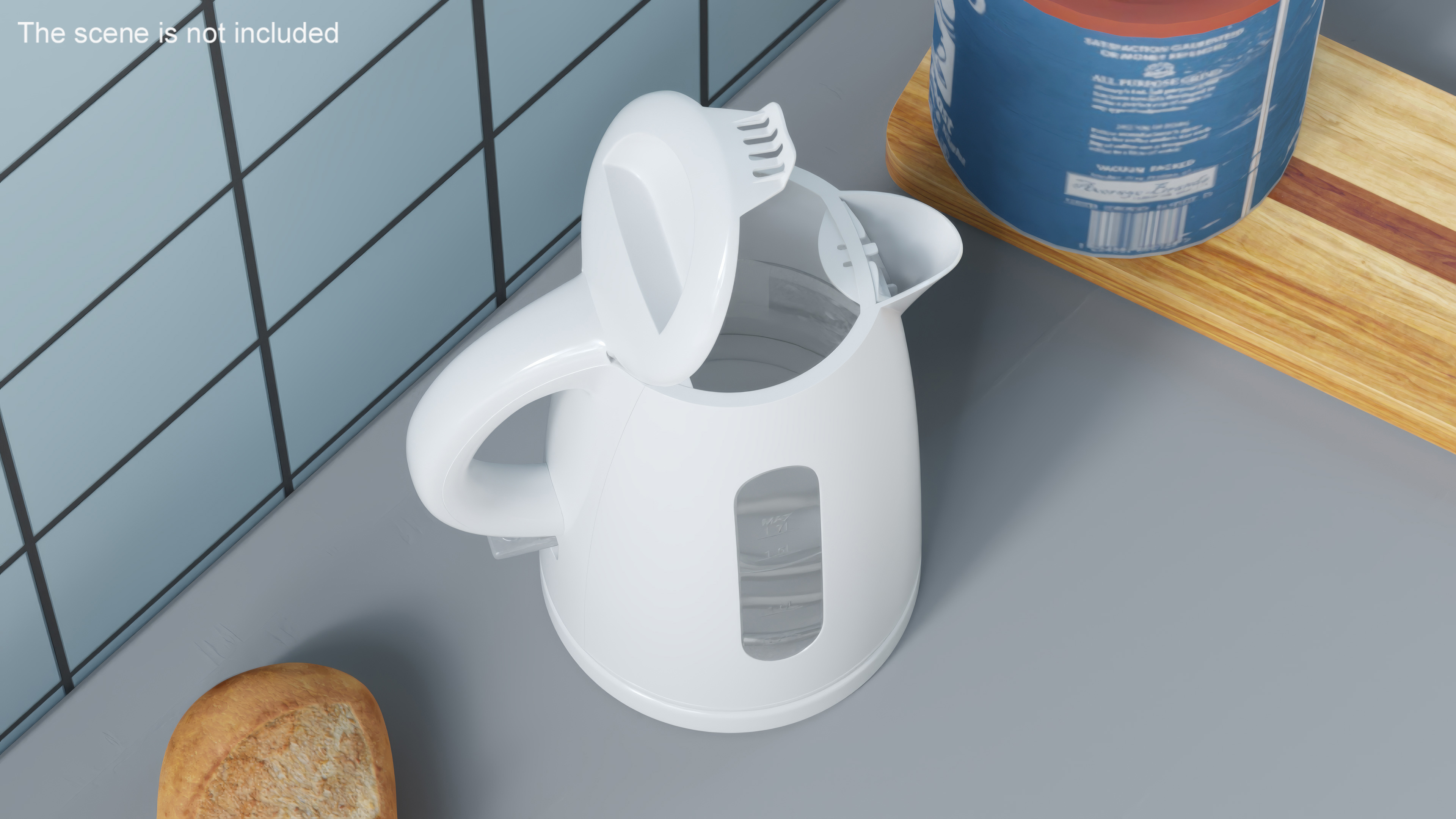 3D Electric Kettle with Water Open