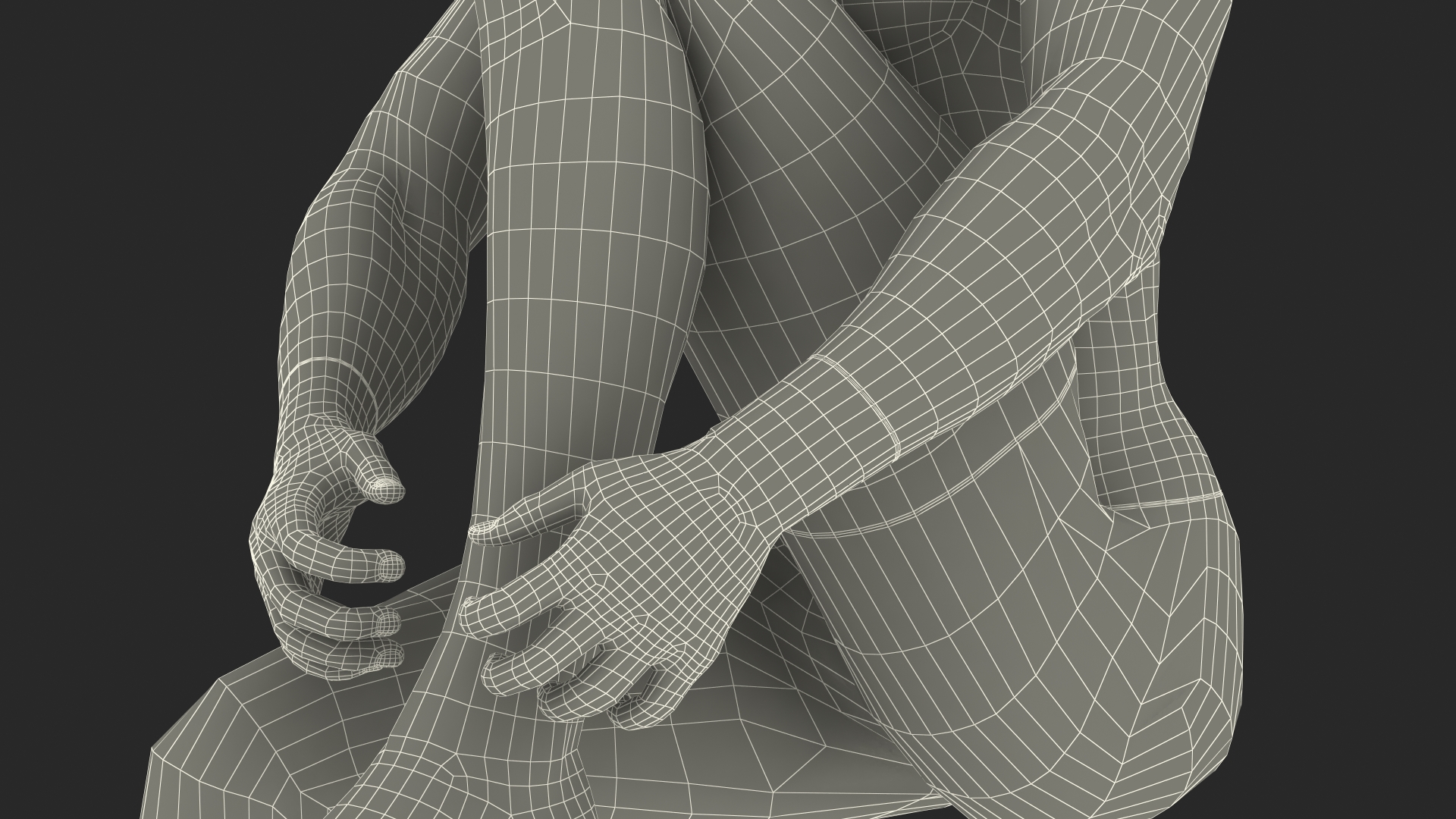 3D model Sitting Sports Mannequin Male Black