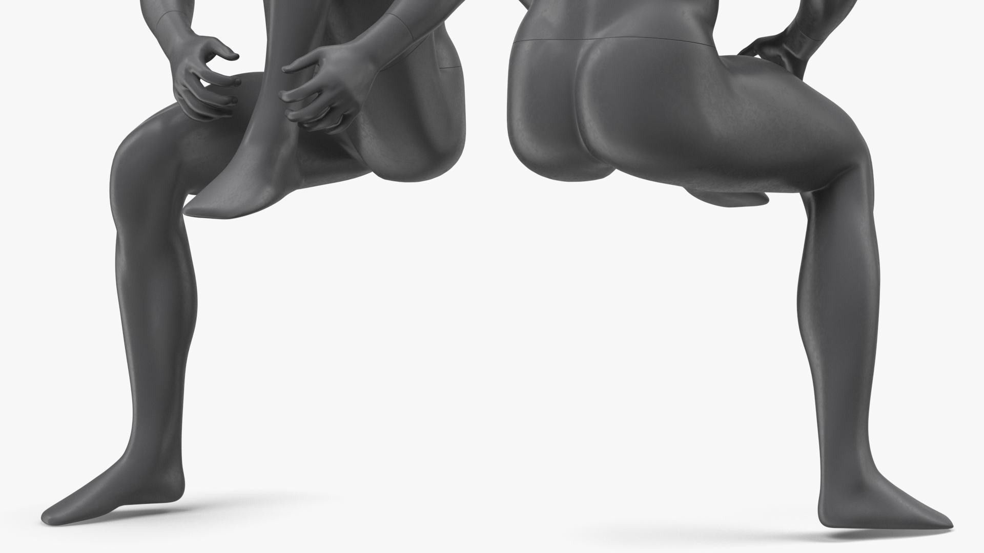 3D model Sitting Sports Mannequin Male Black