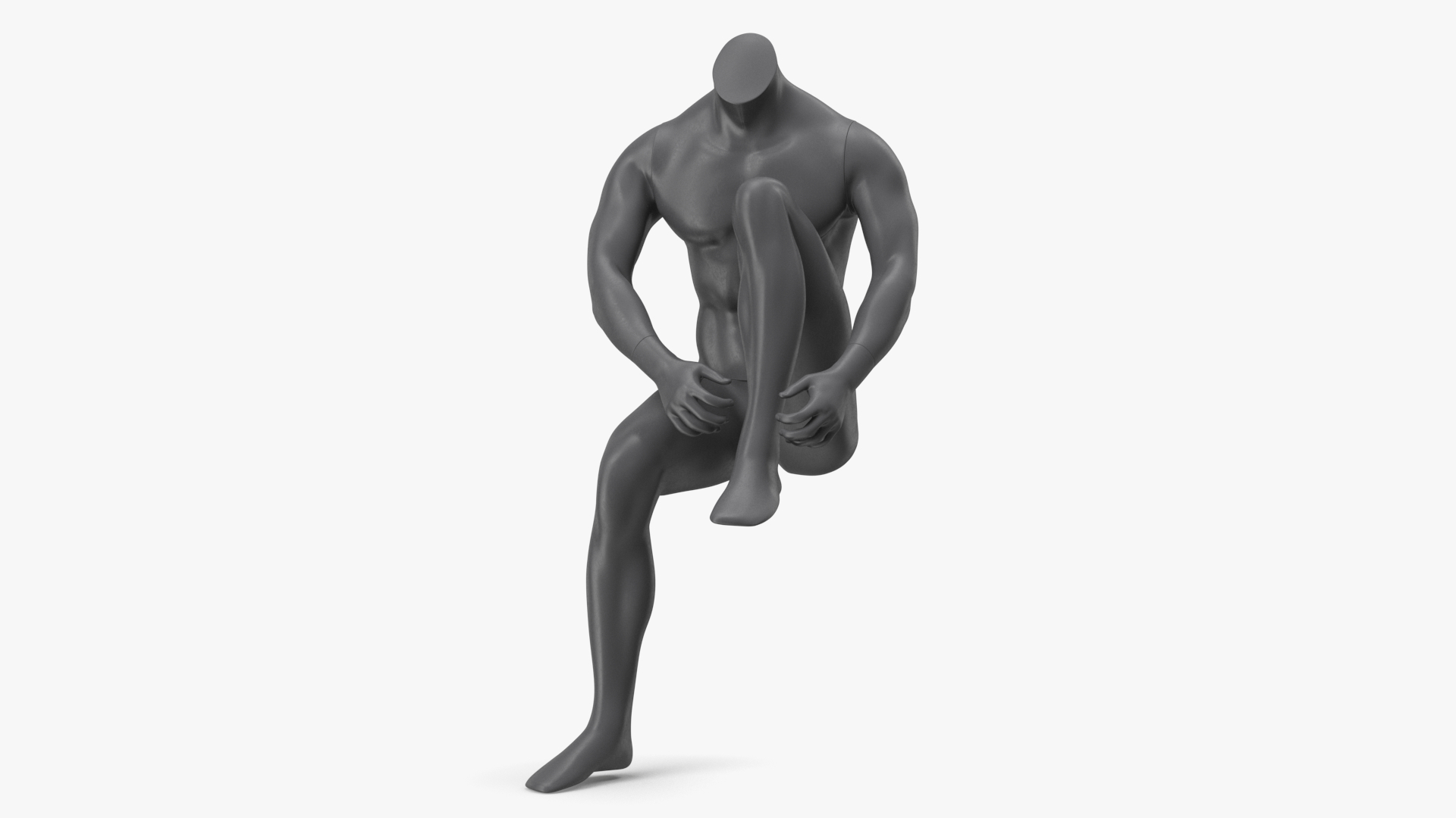 3D model Sitting Sports Mannequin Male Black