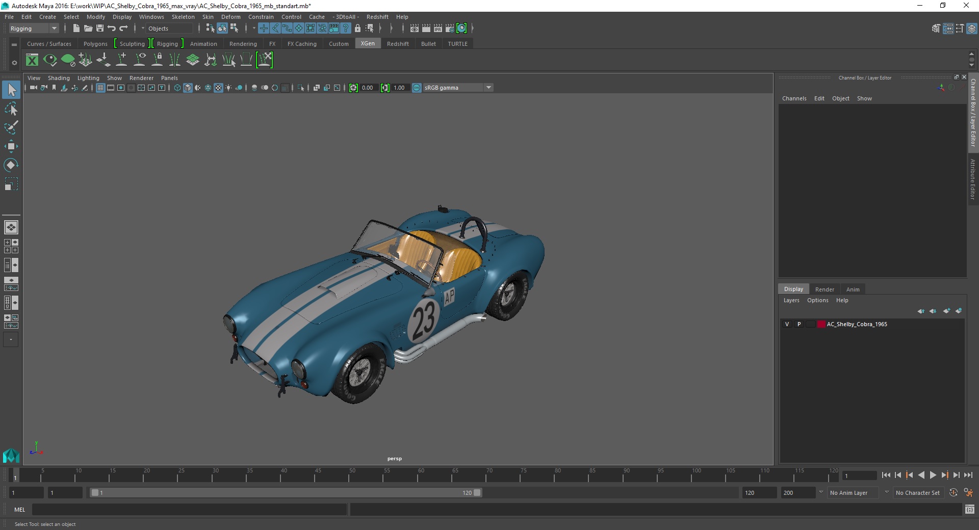 3D model AC Shelby Cobra 1965
