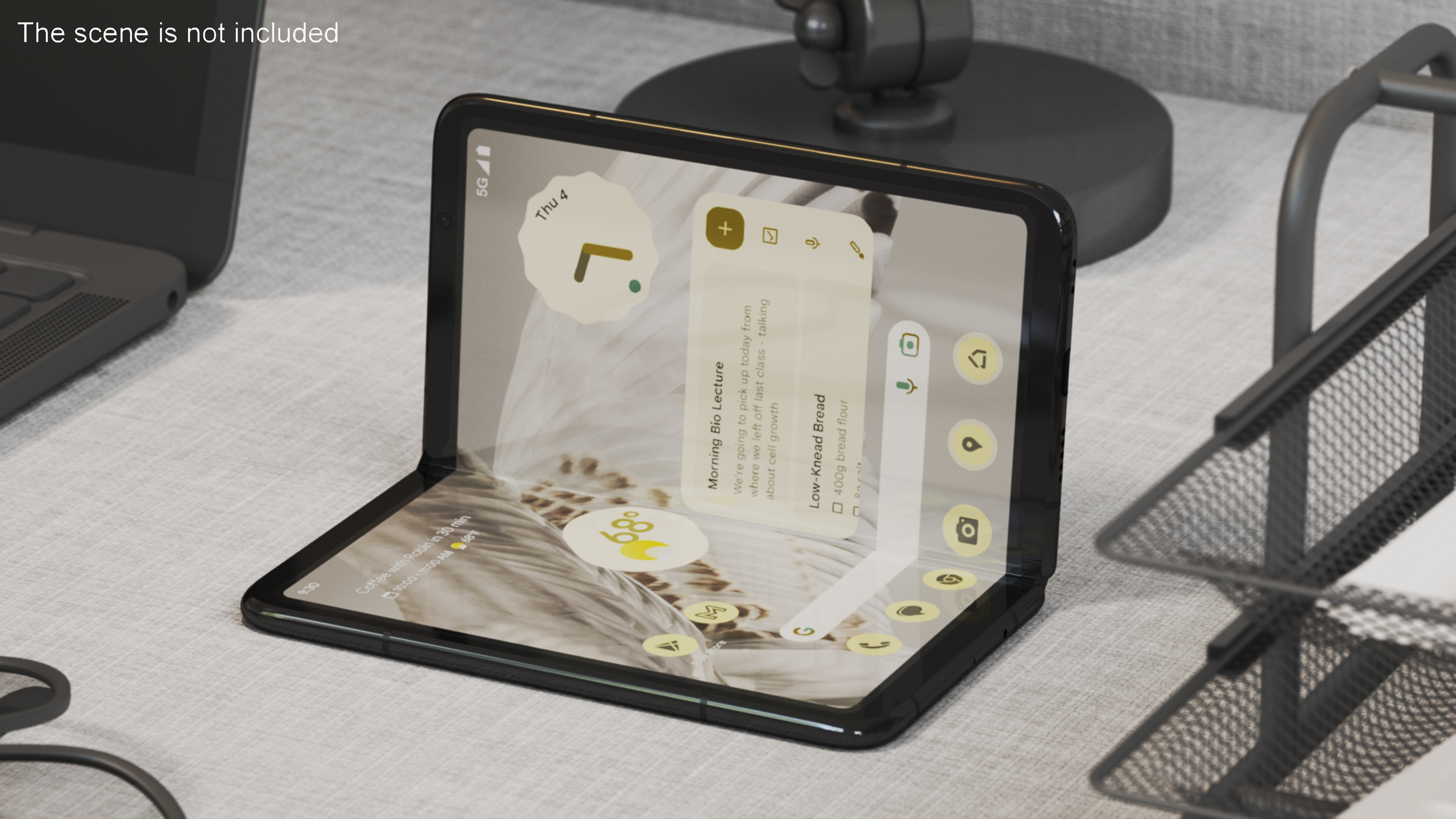 Google Pixel Fold Smartphone Obsidian Rigged 3D model