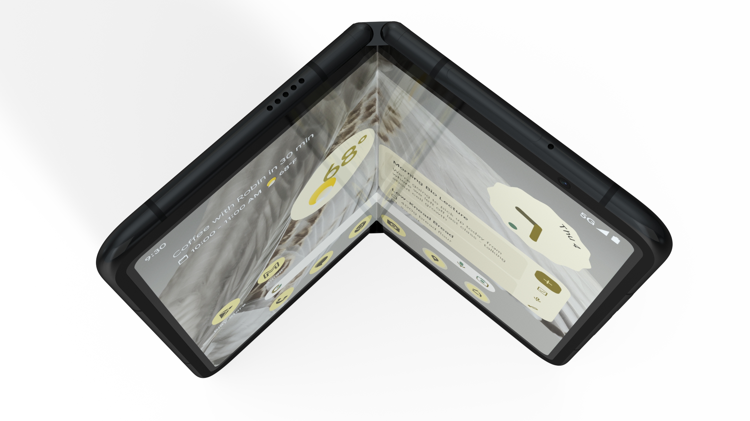 Google Pixel Fold Smartphone Obsidian Rigged 3D model