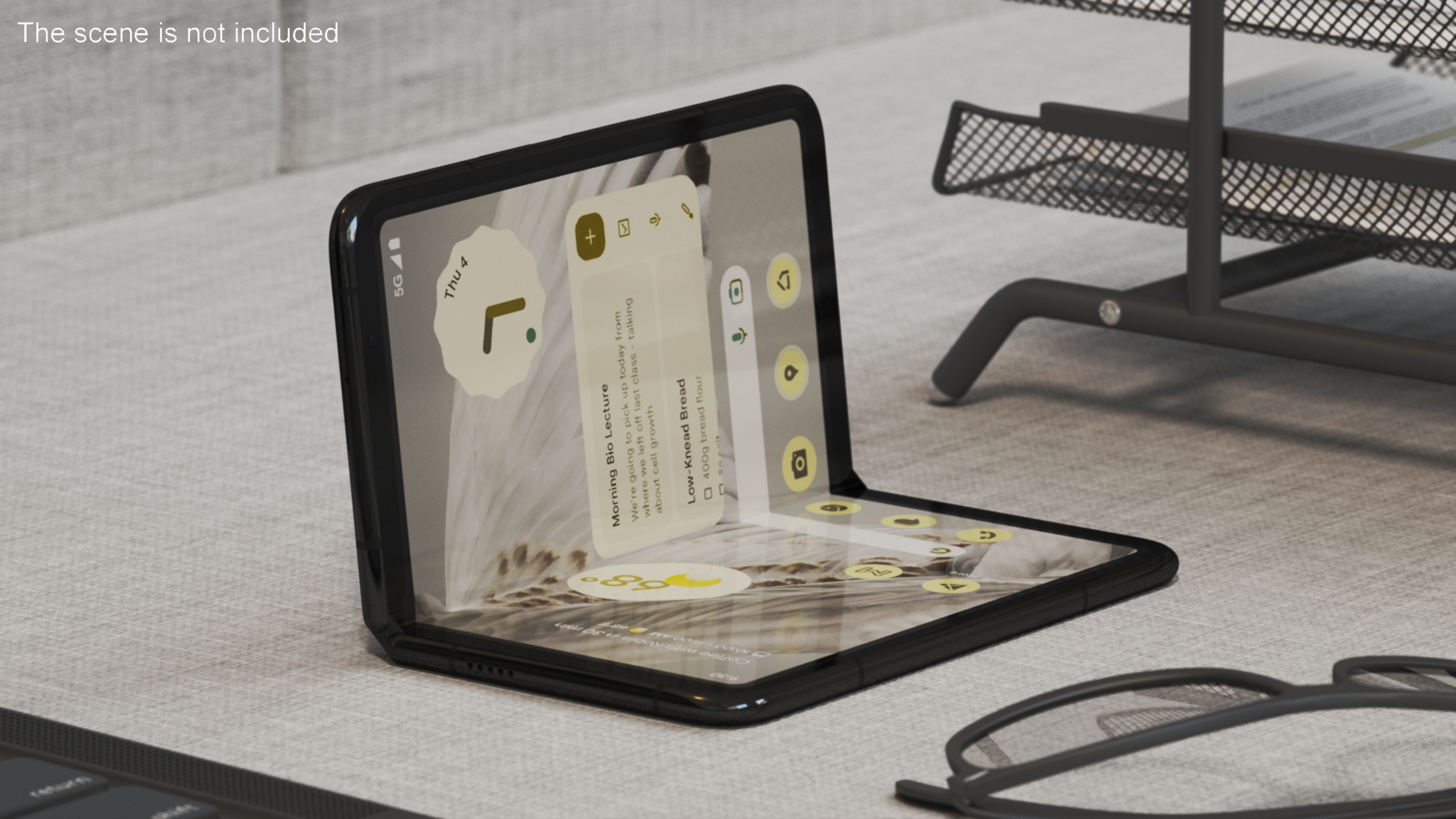 Google Pixel Fold Smartphone Obsidian Rigged 3D model