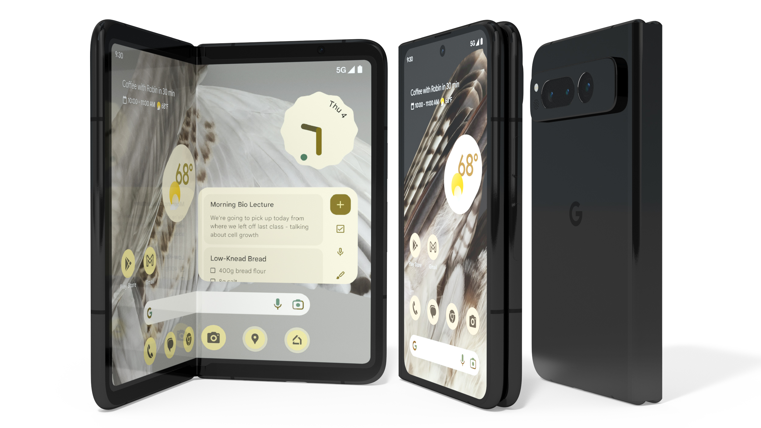 Google Pixel Fold Smartphone Obsidian Rigged 3D model