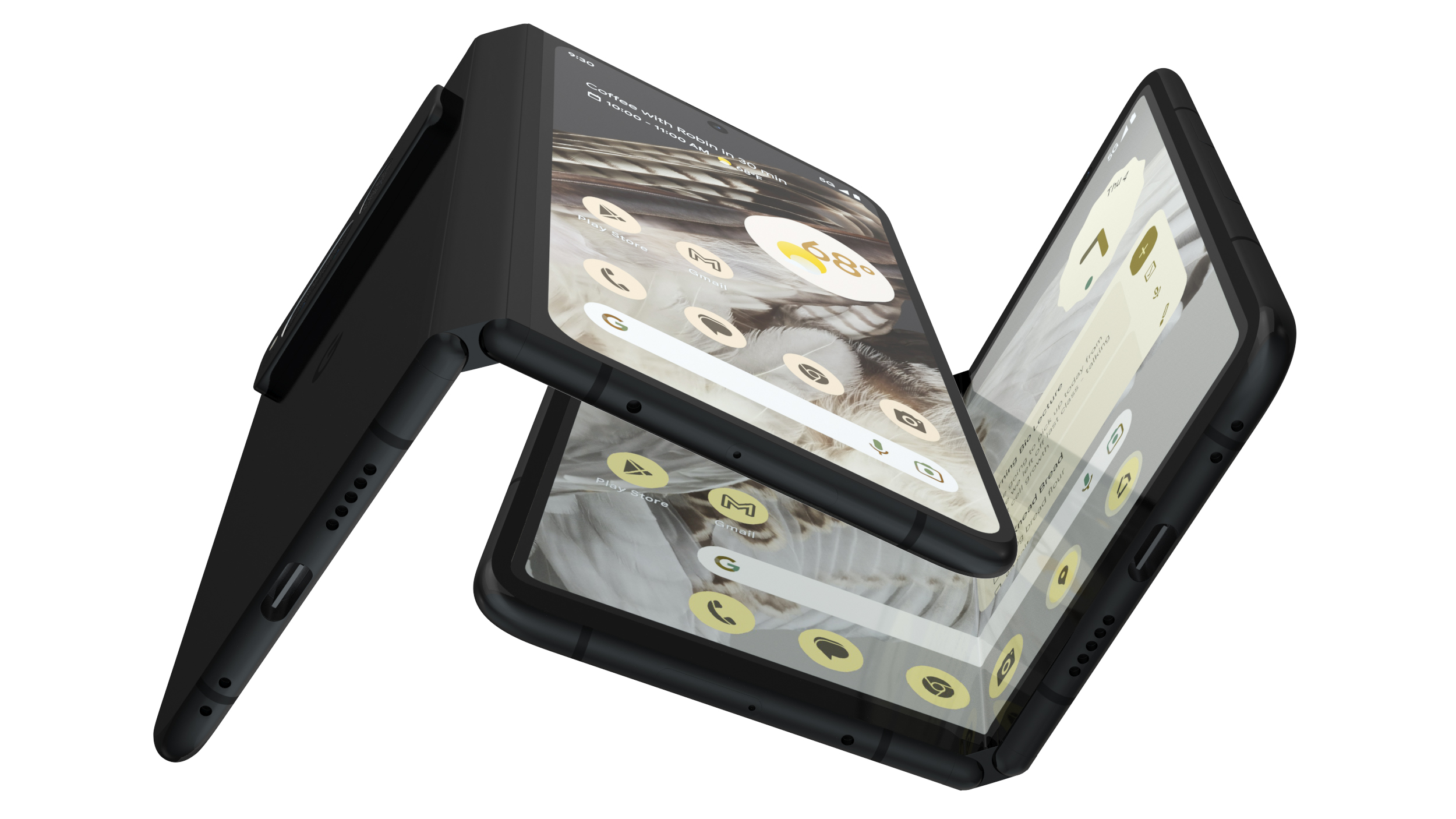 Google Pixel Fold Smartphone Obsidian Rigged 3D model