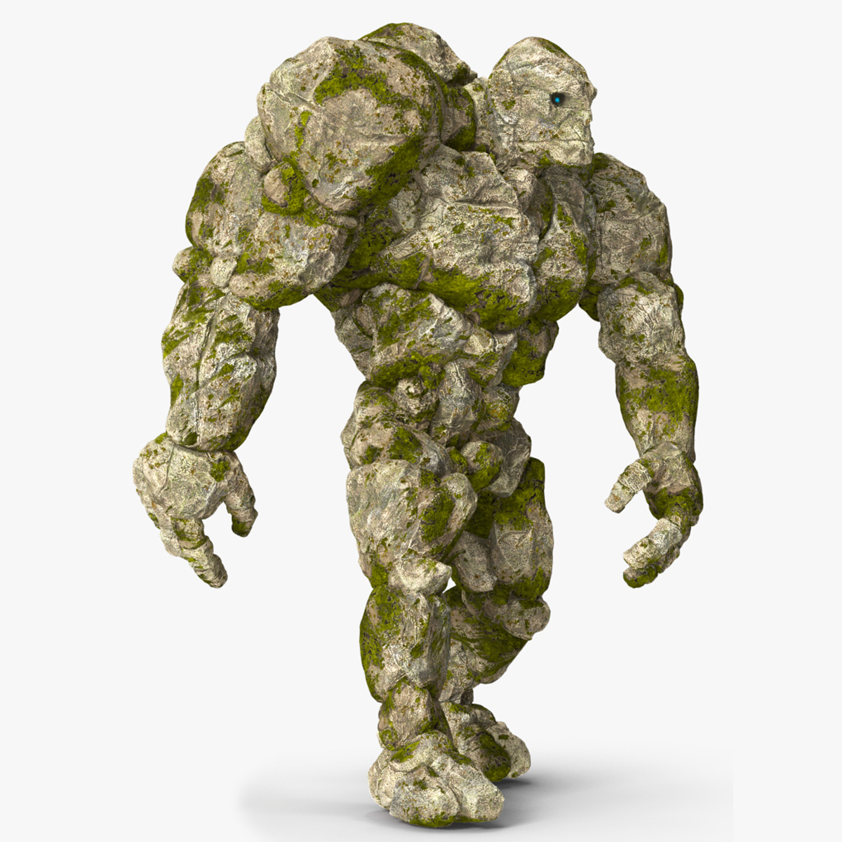 Character Stone Golem Rigged for Maya 3D