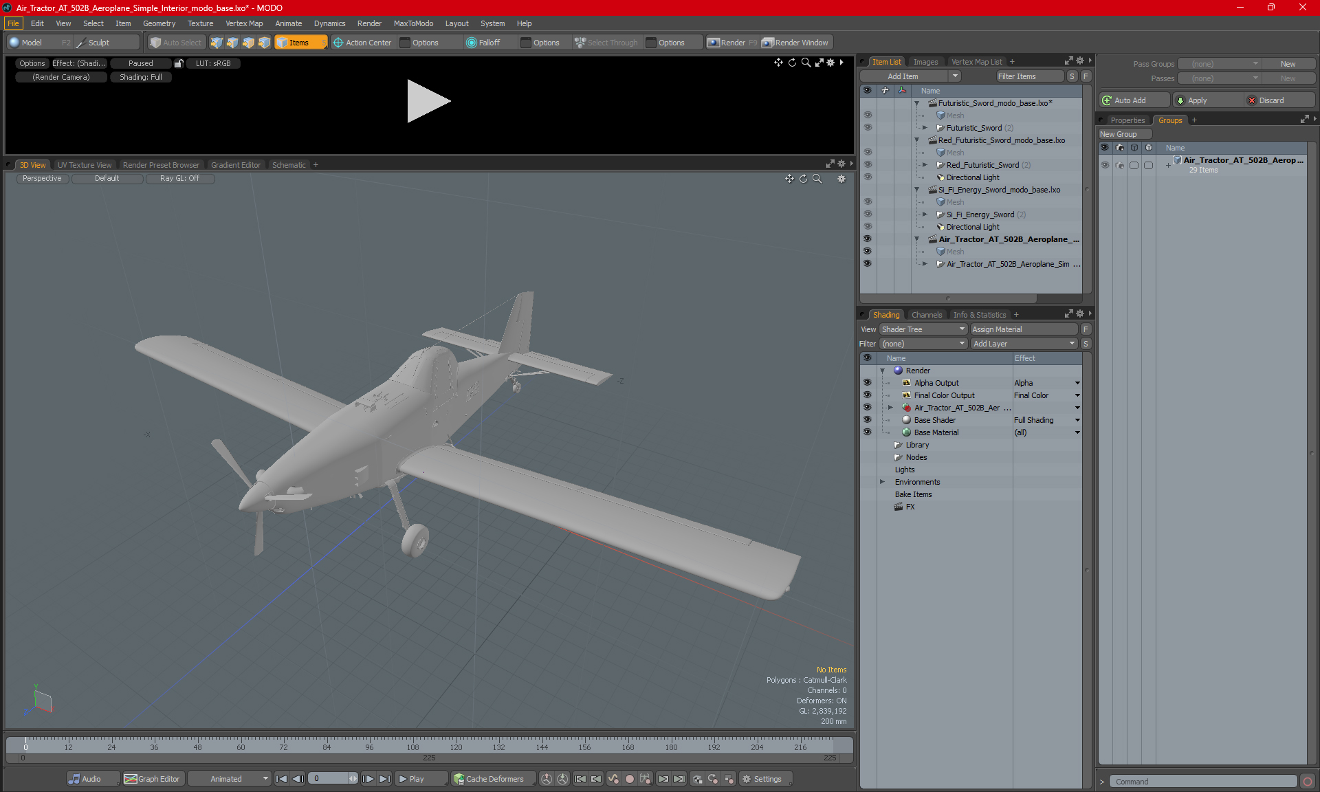 3D model Air Tractor AT 502B Aeroplane Simple Interior
