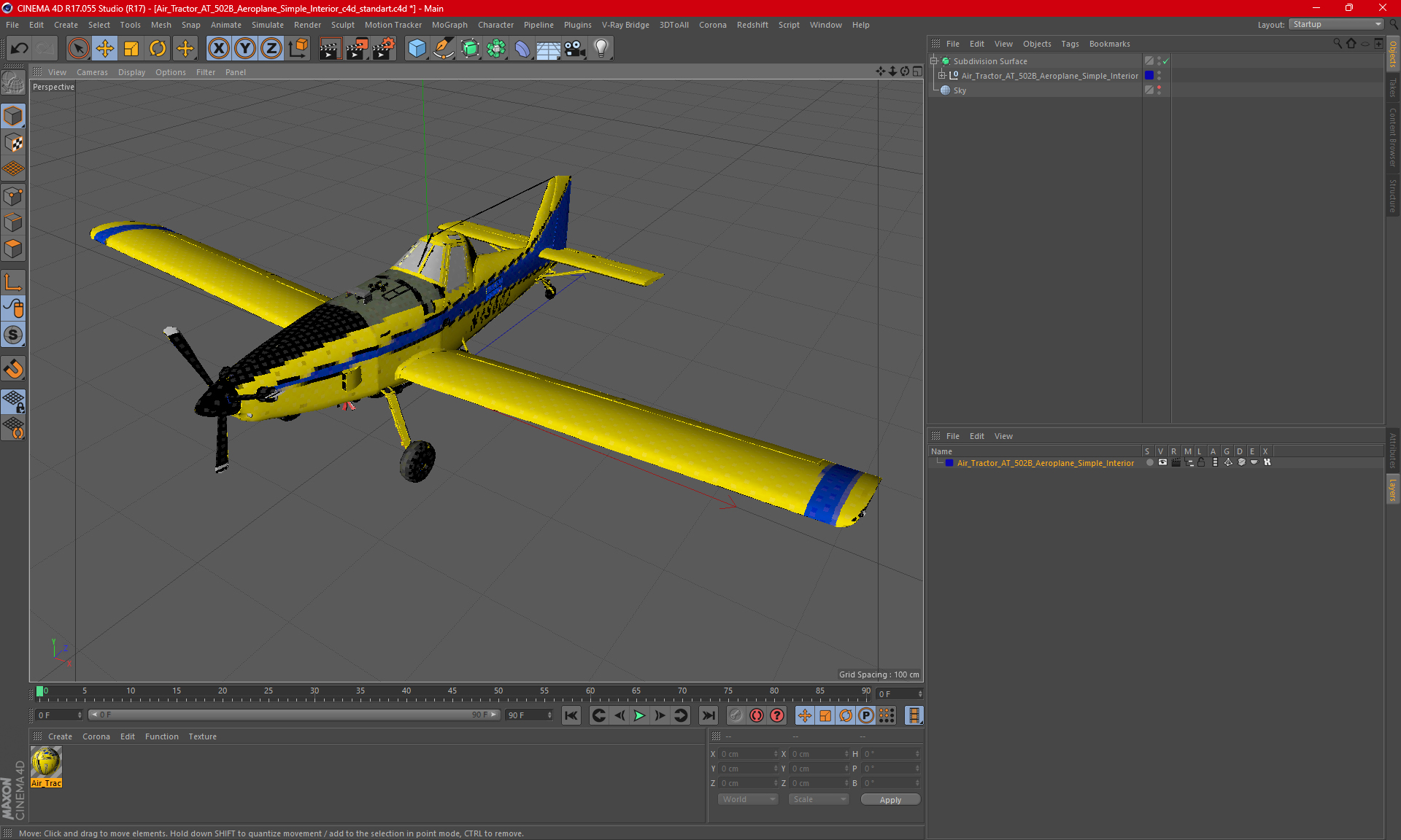 3D model Air Tractor AT 502B Aeroplane Simple Interior