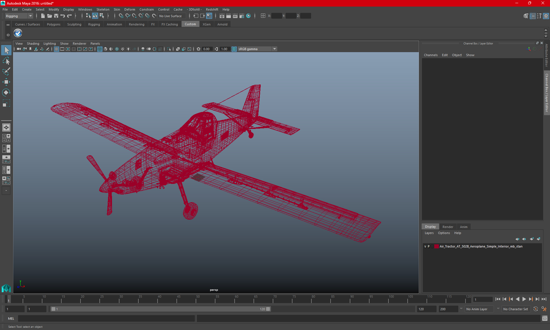 3D model Air Tractor AT 502B Aeroplane Simple Interior