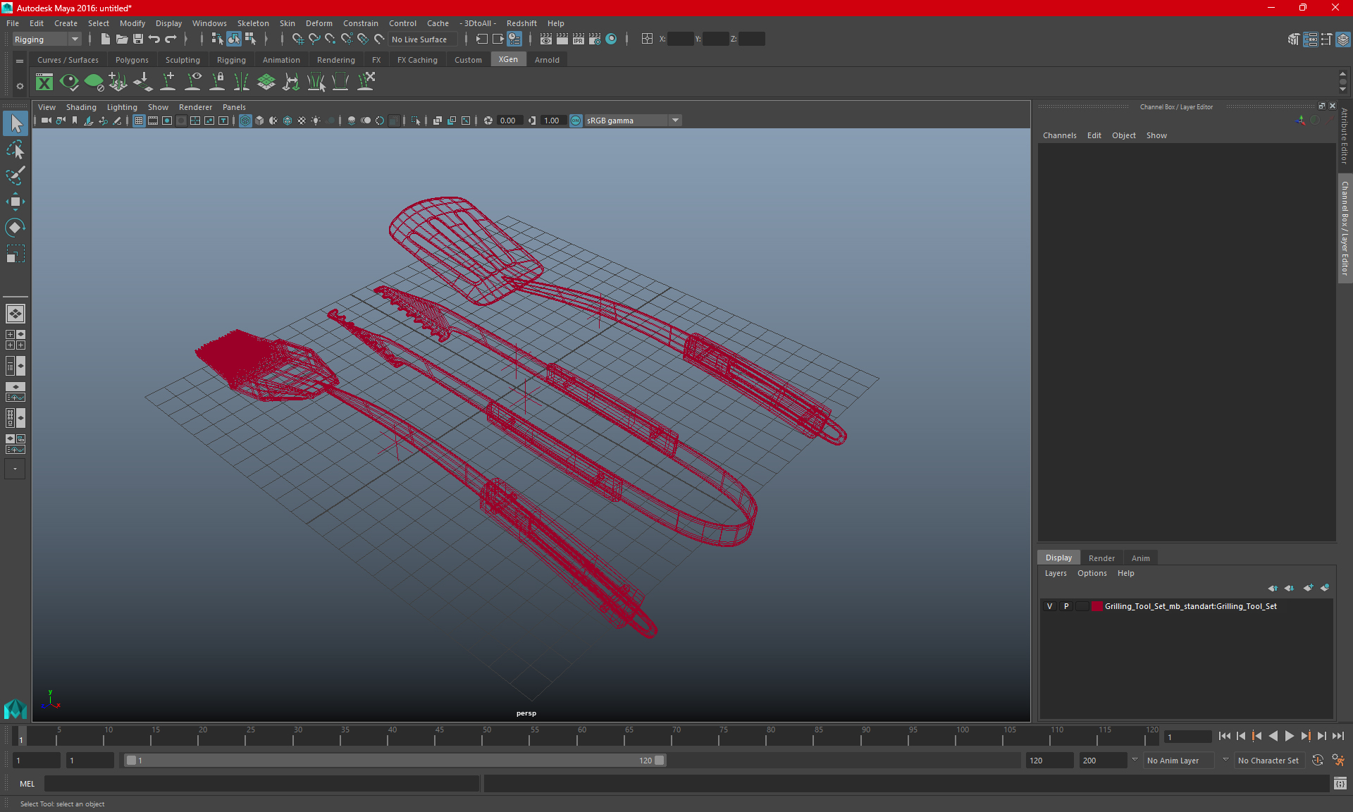 Grilling Tool Set 3D
