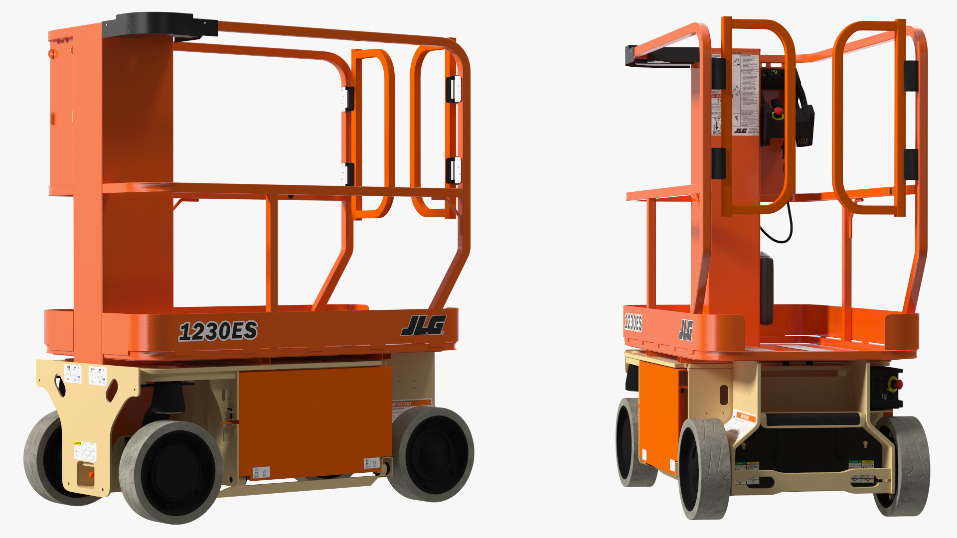 3D model JLG 1230ES Vertical Mast Lift New Rigged