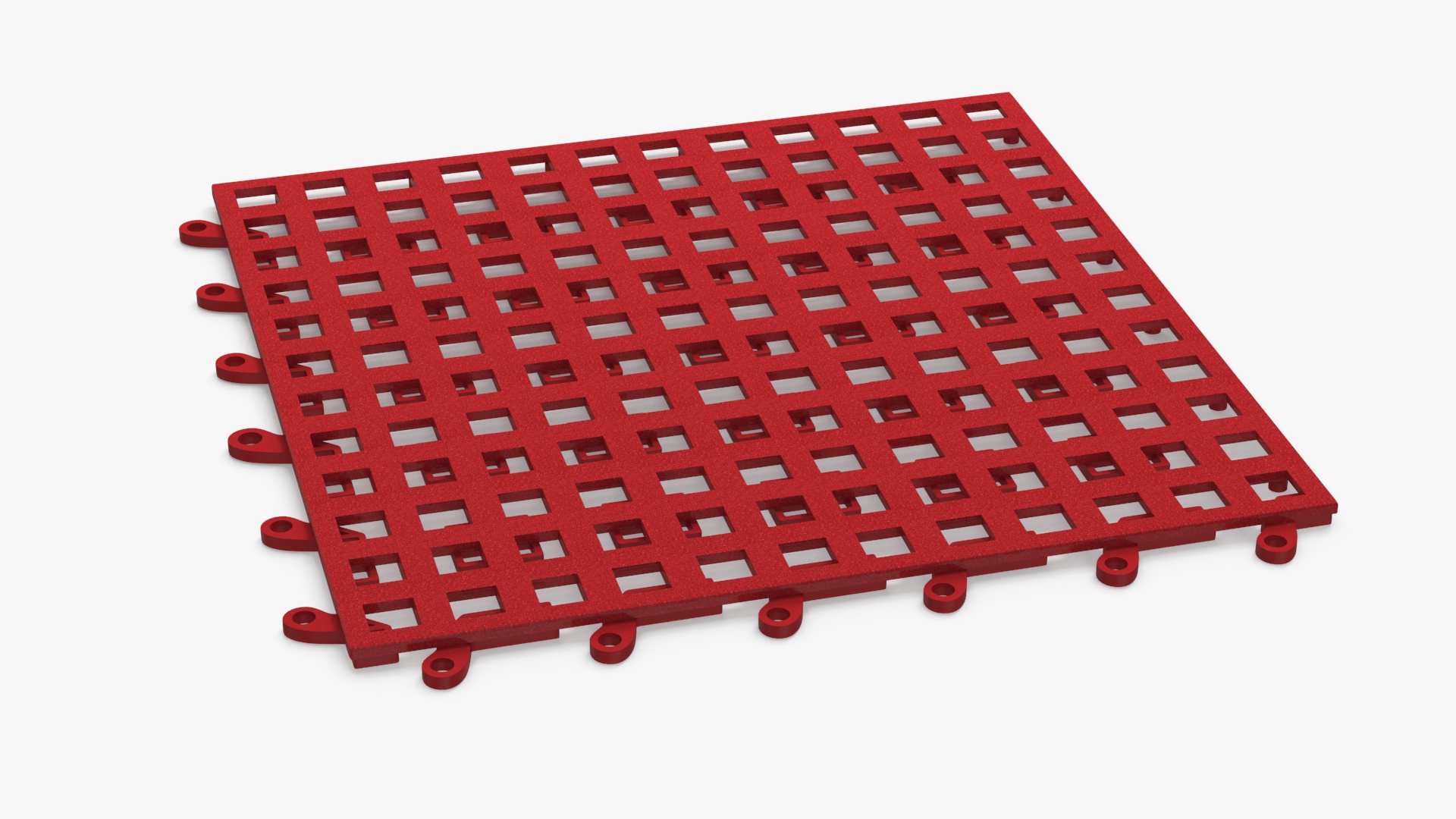 3D Plastic Floor Mat Red