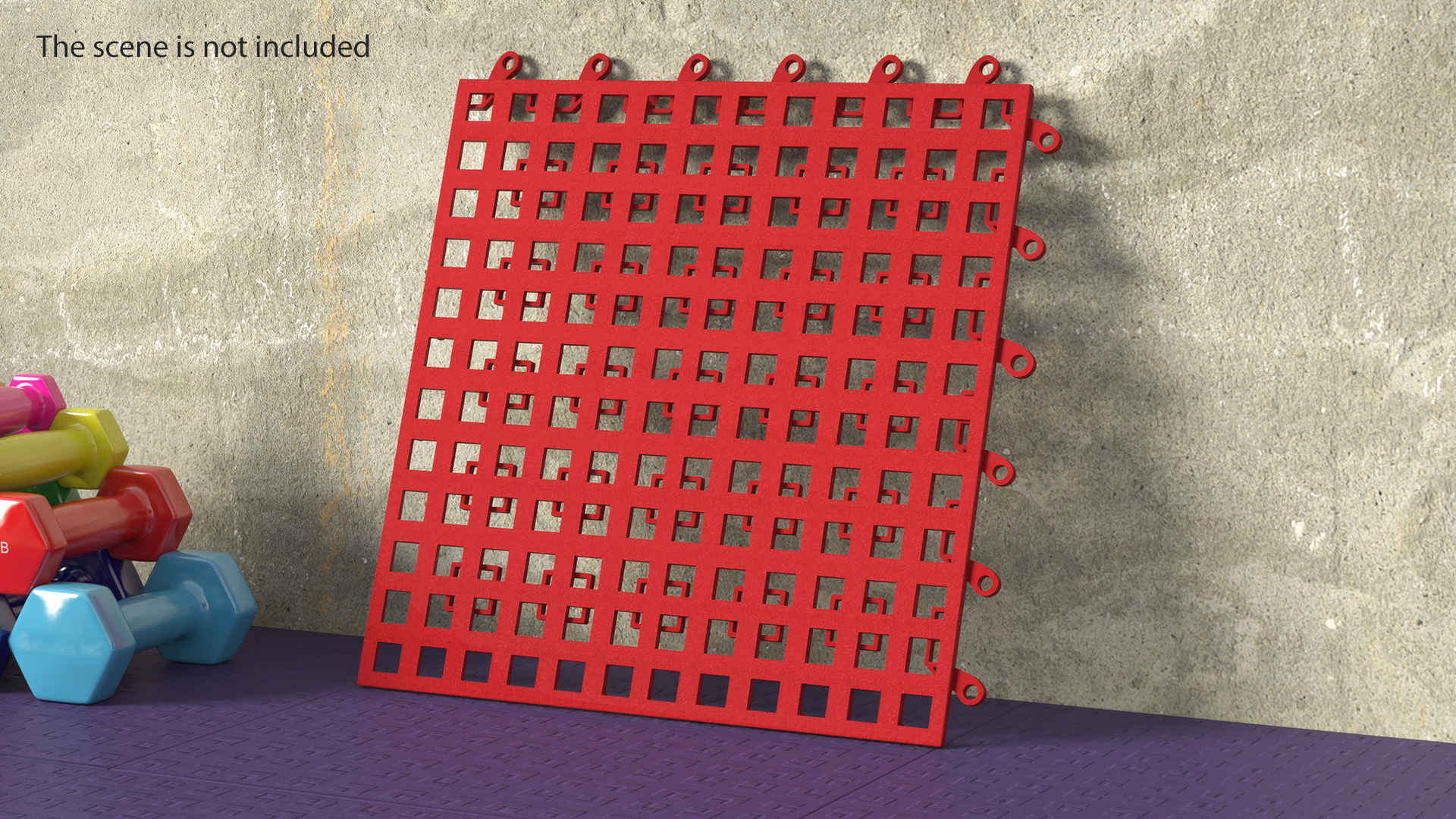 3D Plastic Floor Mat Red
