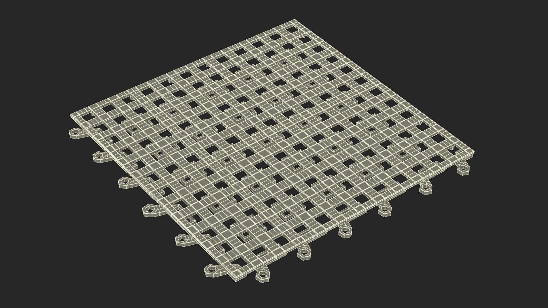 3D Plastic Floor Mat Red