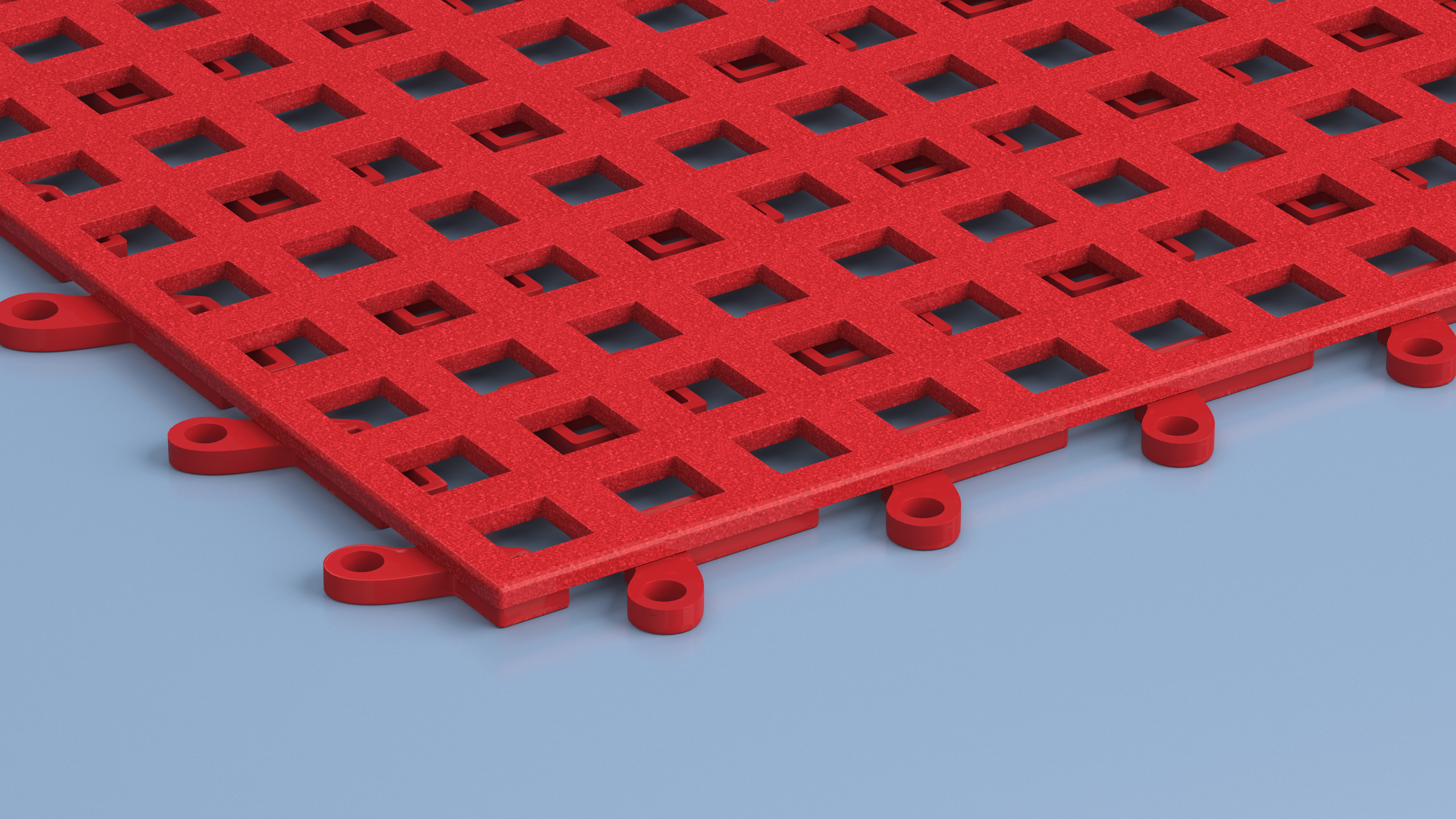 3D Plastic Floor Mat Red