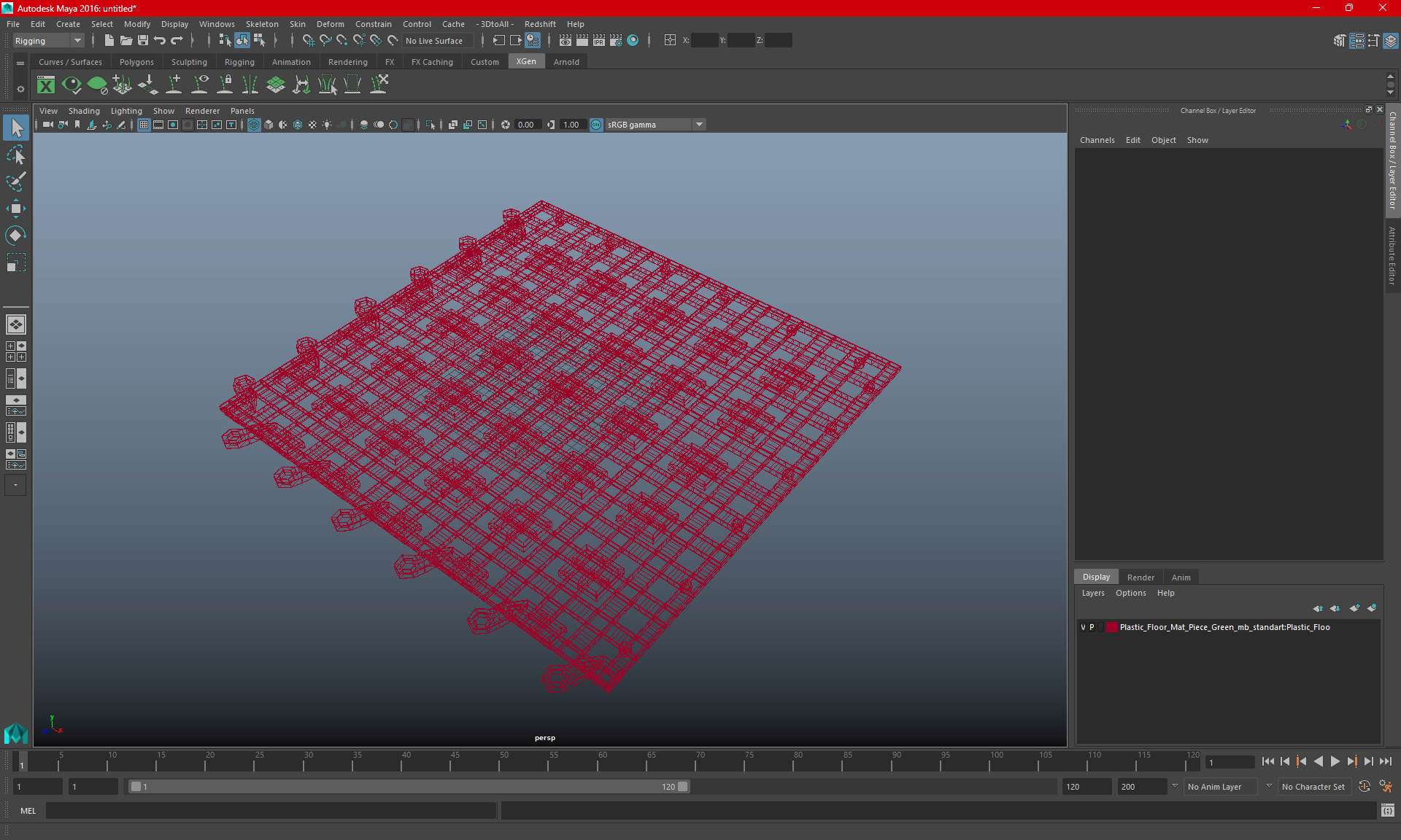 3D Plastic Floor Mat Red