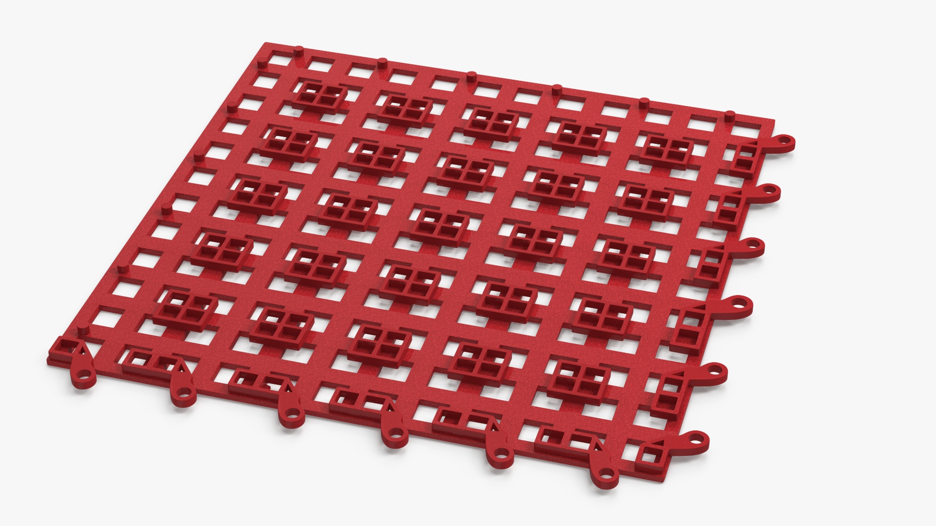 3D Plastic Floor Mat Red