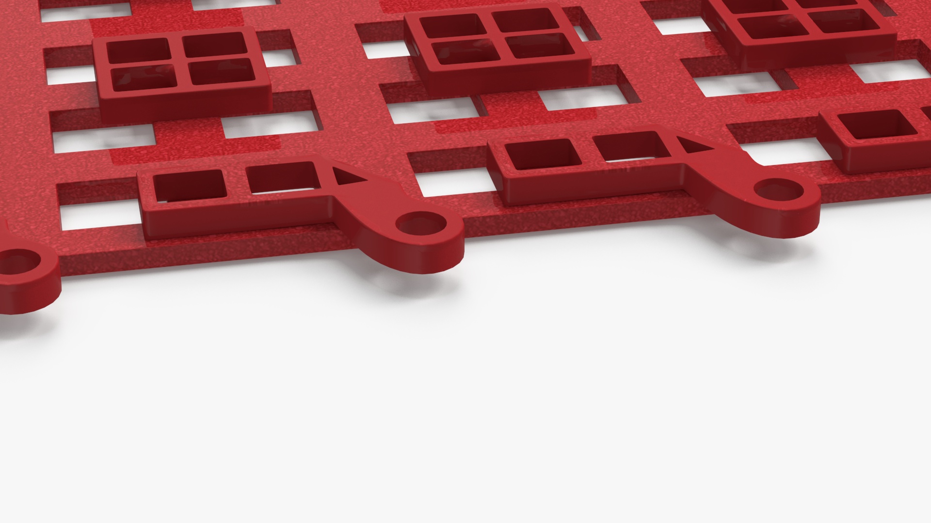 3D Plastic Floor Mat Red