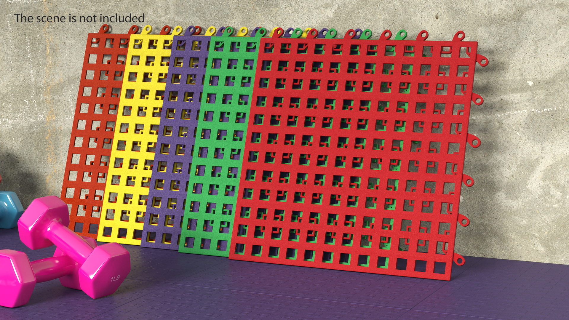 3D Plastic Floor Mat Red