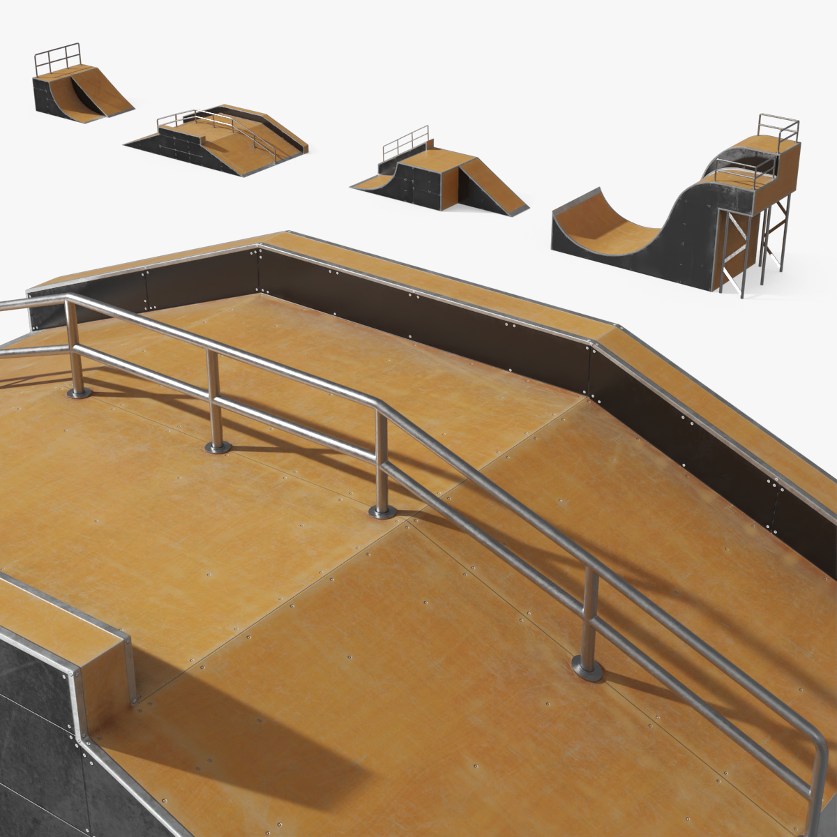 Freestyle Skatepark Modules Set 3D model collection preview