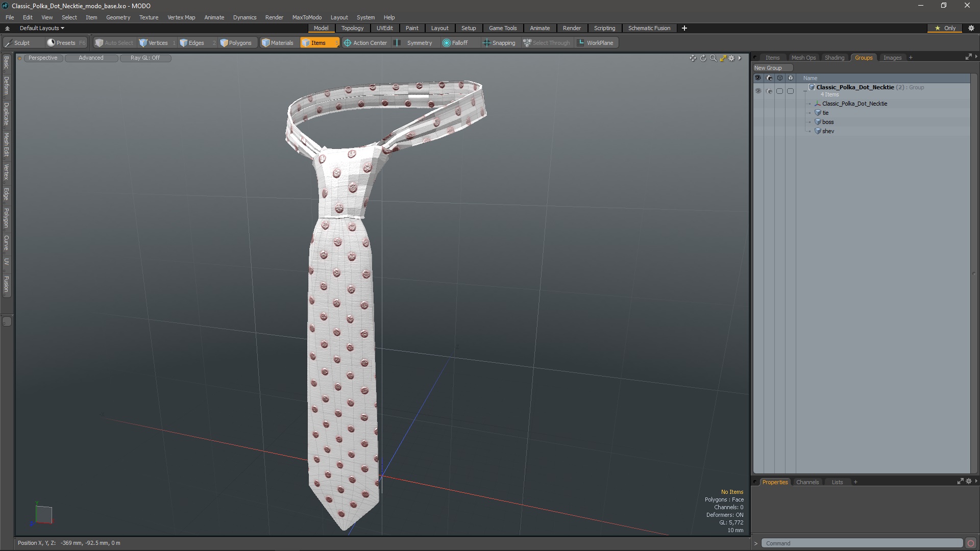 3D model Classic Polka Dot Necktie