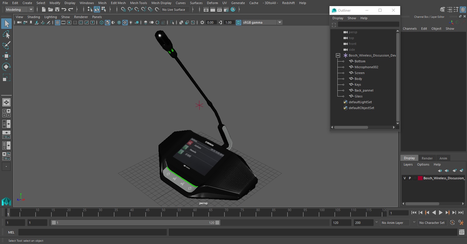 Bosch Wireless Discussion Device with Touchscreen 3D model