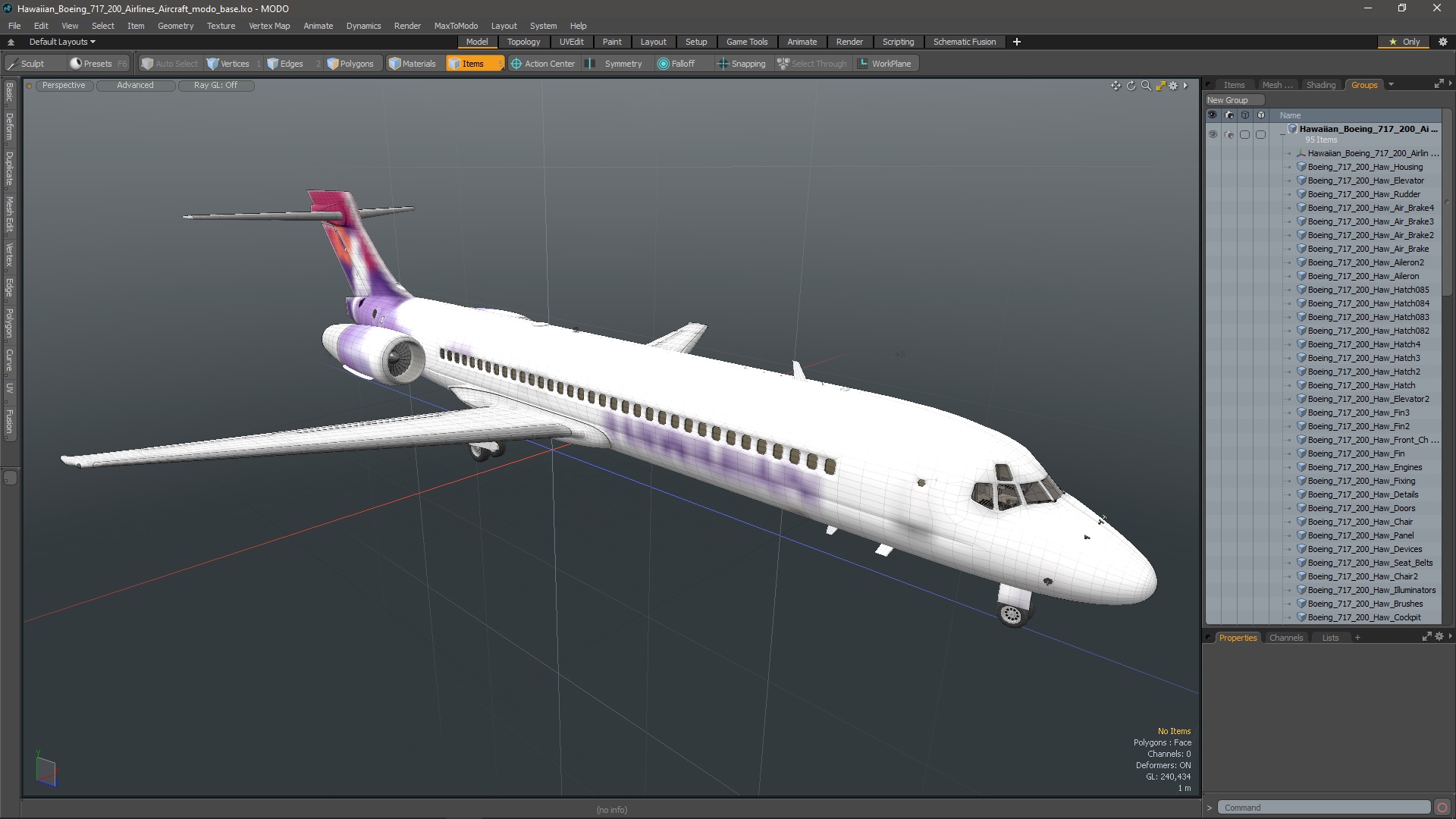 3D Hawaiian Boeing 717-200 Airlines Aircraft