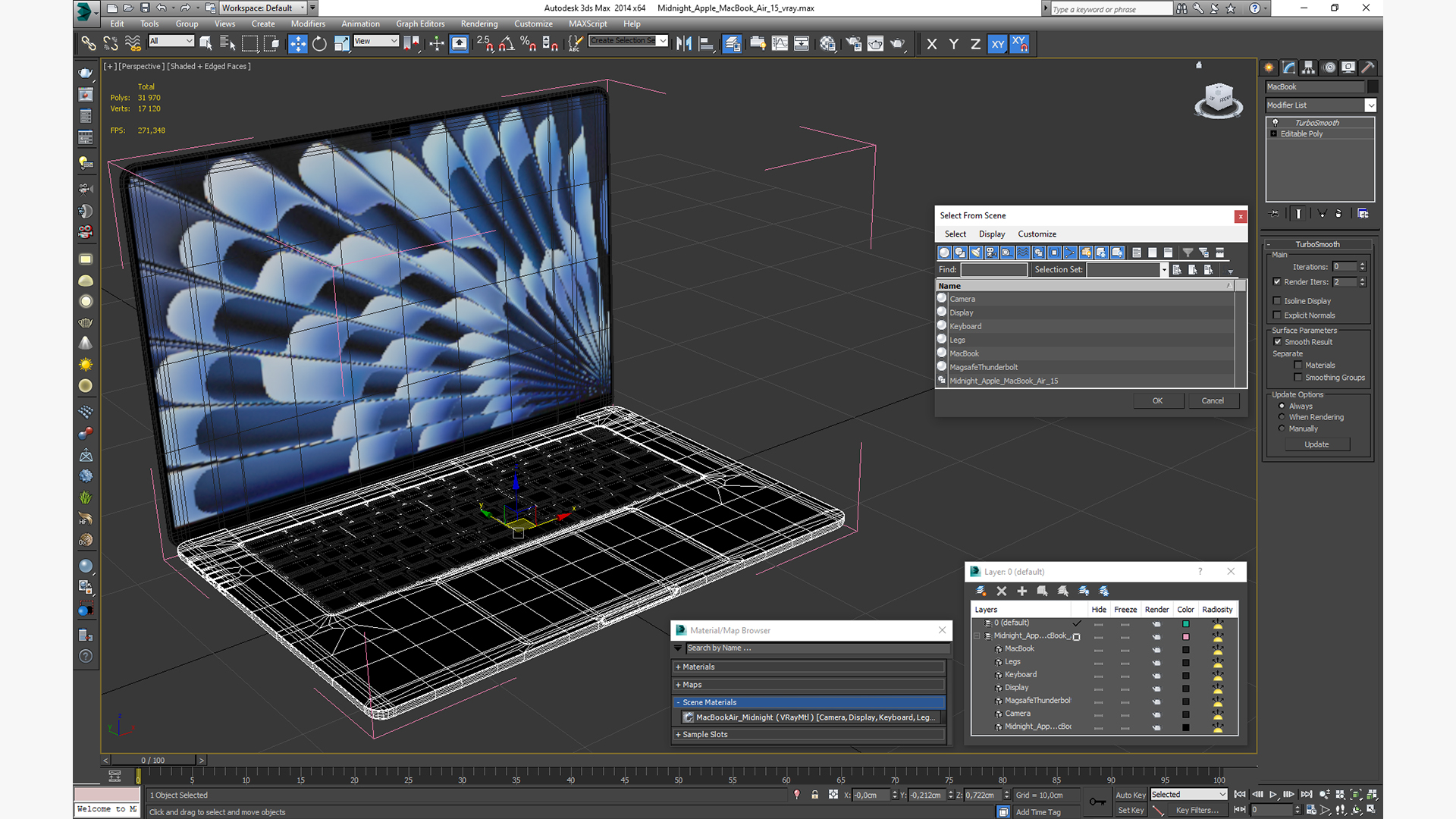Midnight Apple MacBook Air 15 3D model