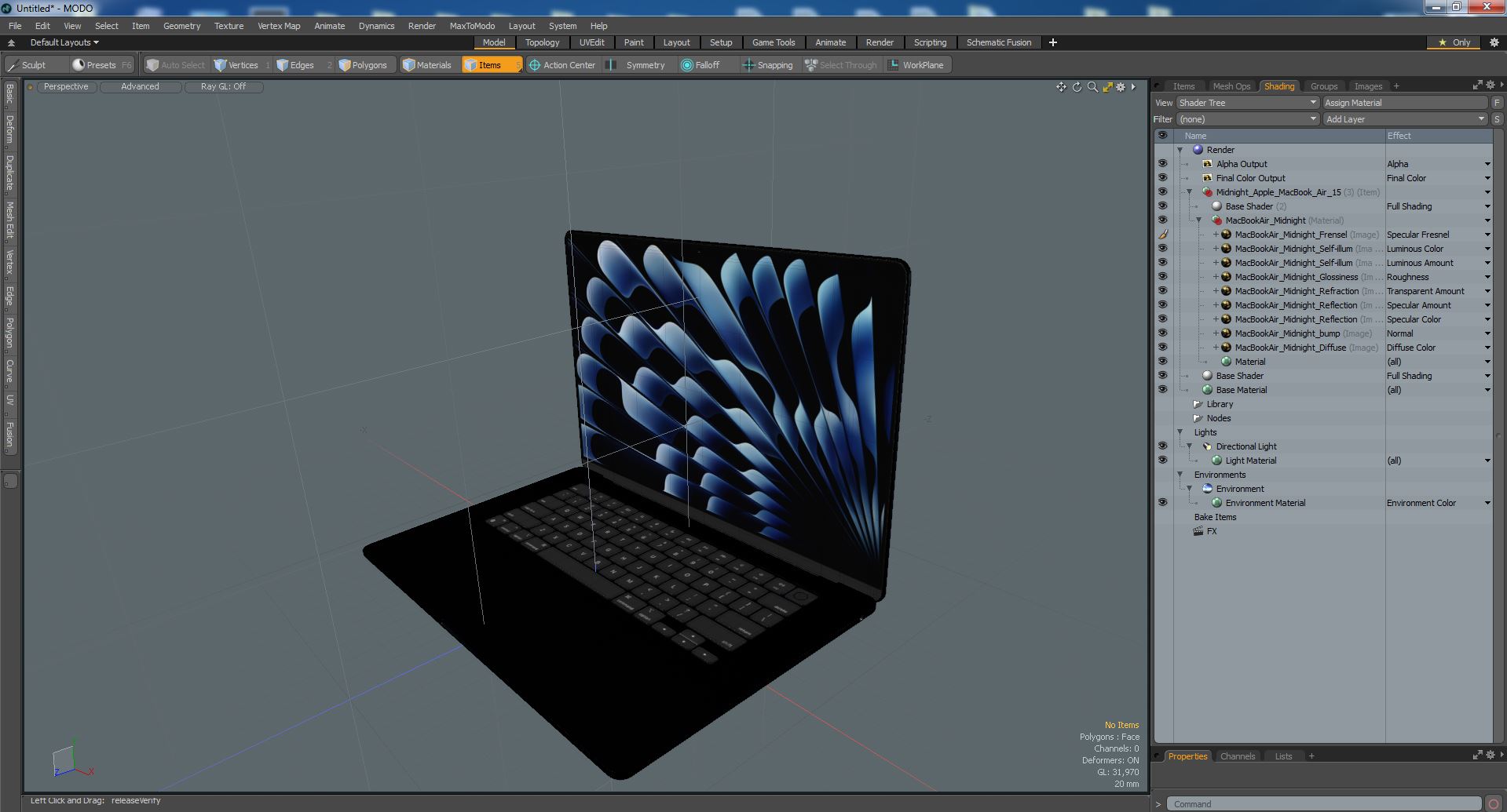 Midnight Apple MacBook Air 15 3D model