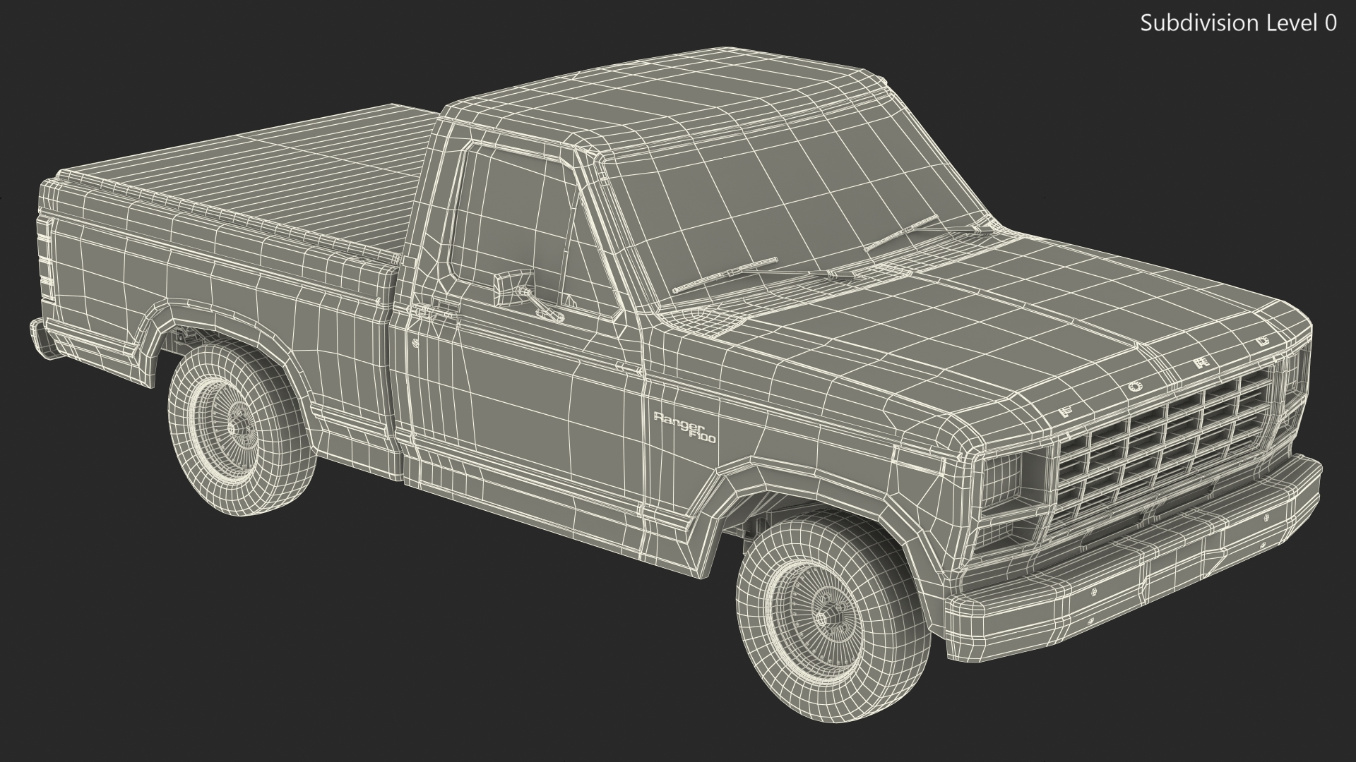 3D model Ford F Series Ranger 1980 Pickup Truck Orange