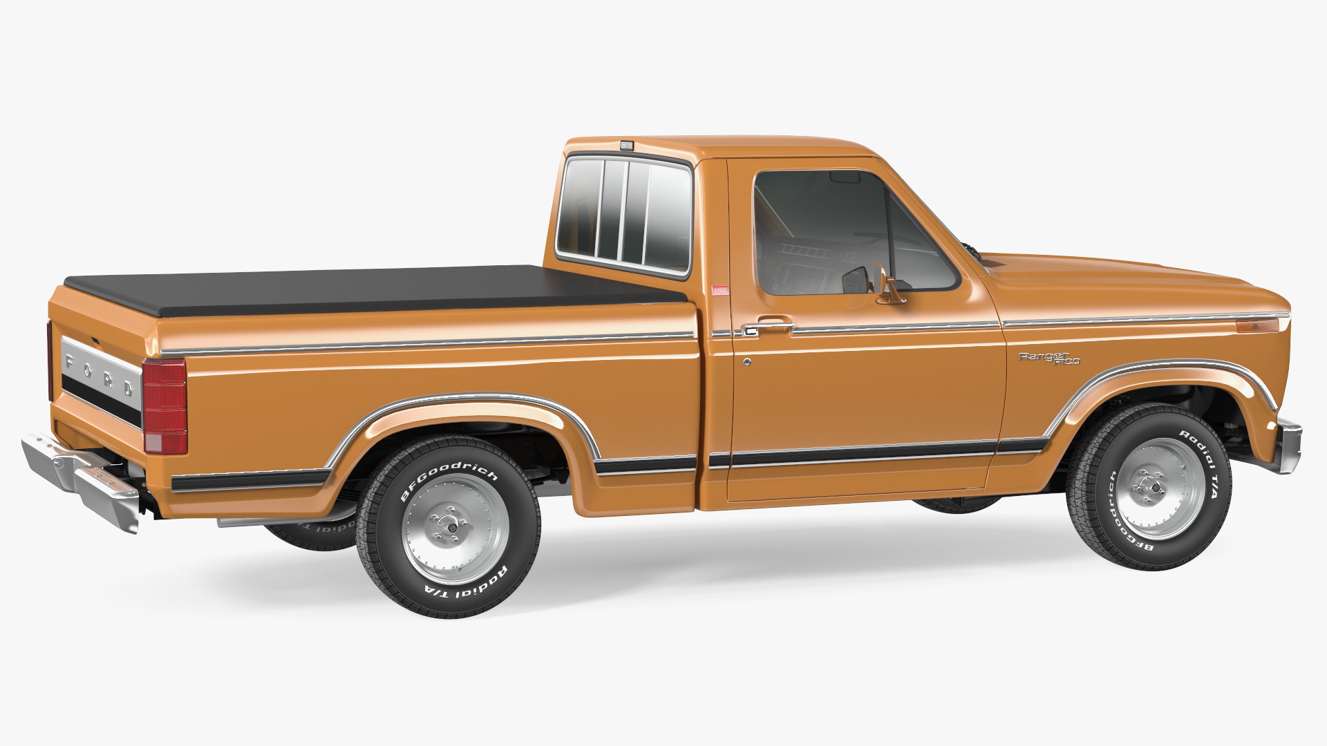 3D model Ford F Series Ranger 1980 Pickup Truck Orange