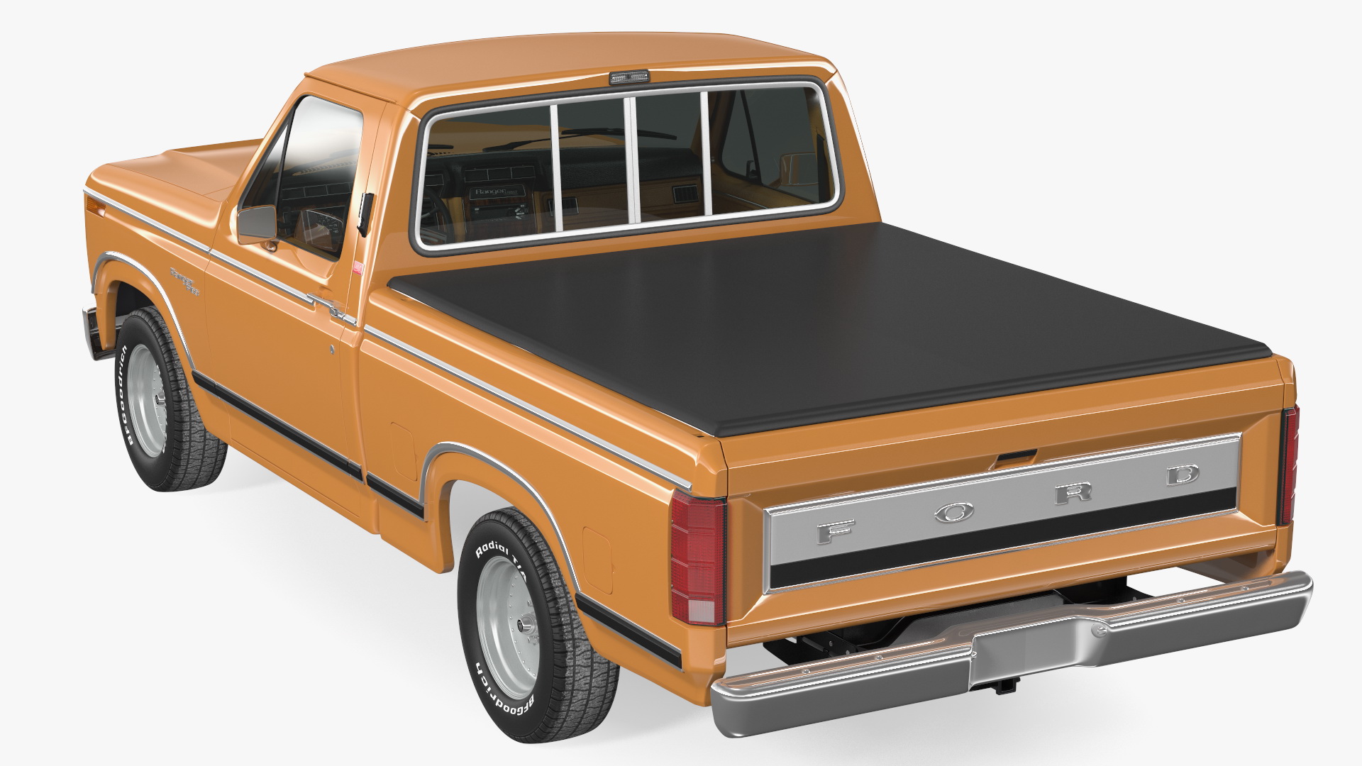 3D model Ford F Series Ranger 1980 Pickup Truck Orange