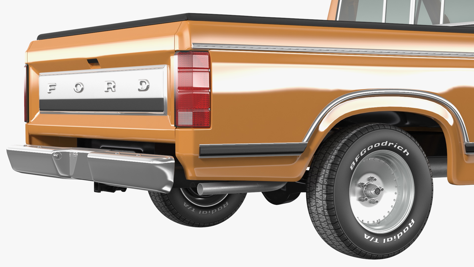 3D model Ford F Series Ranger 1980 Pickup Truck Orange