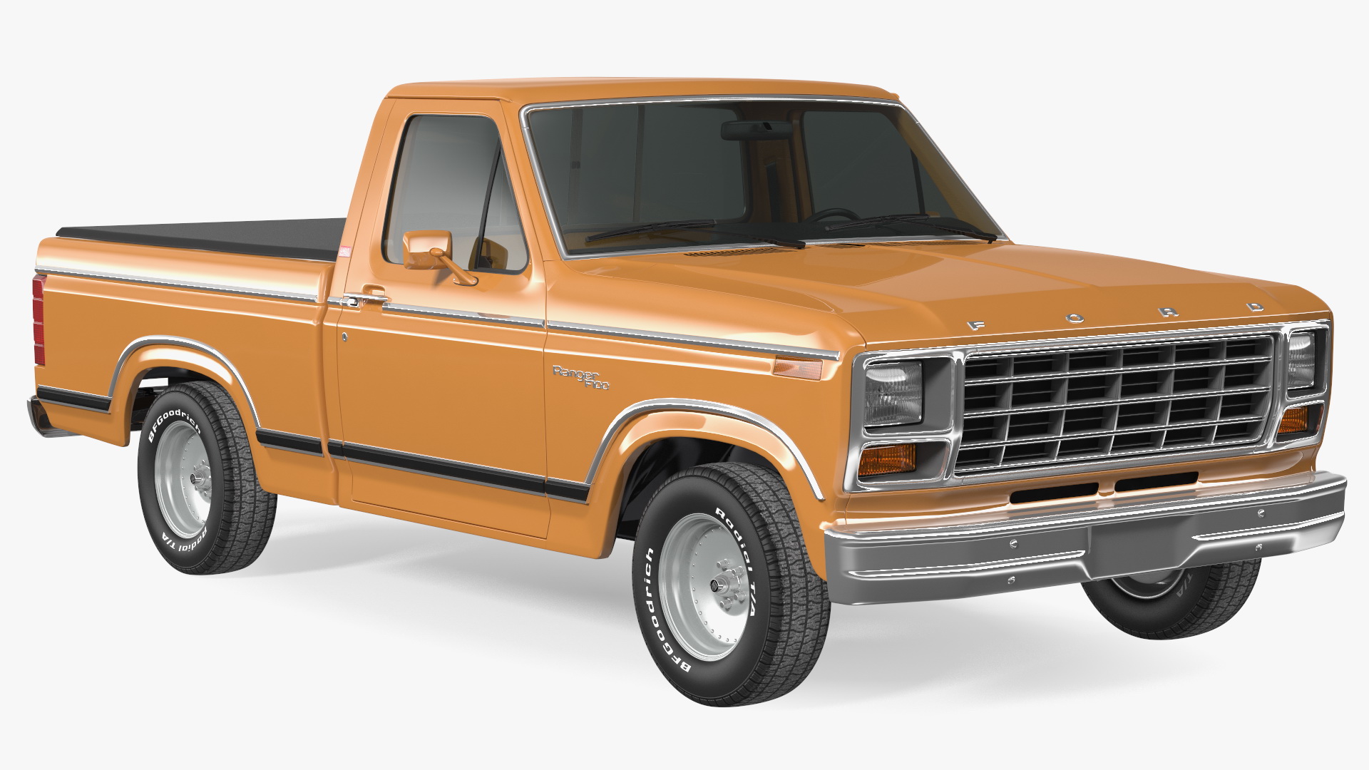 3D model Ford F Series Ranger 1980 Pickup Truck Orange