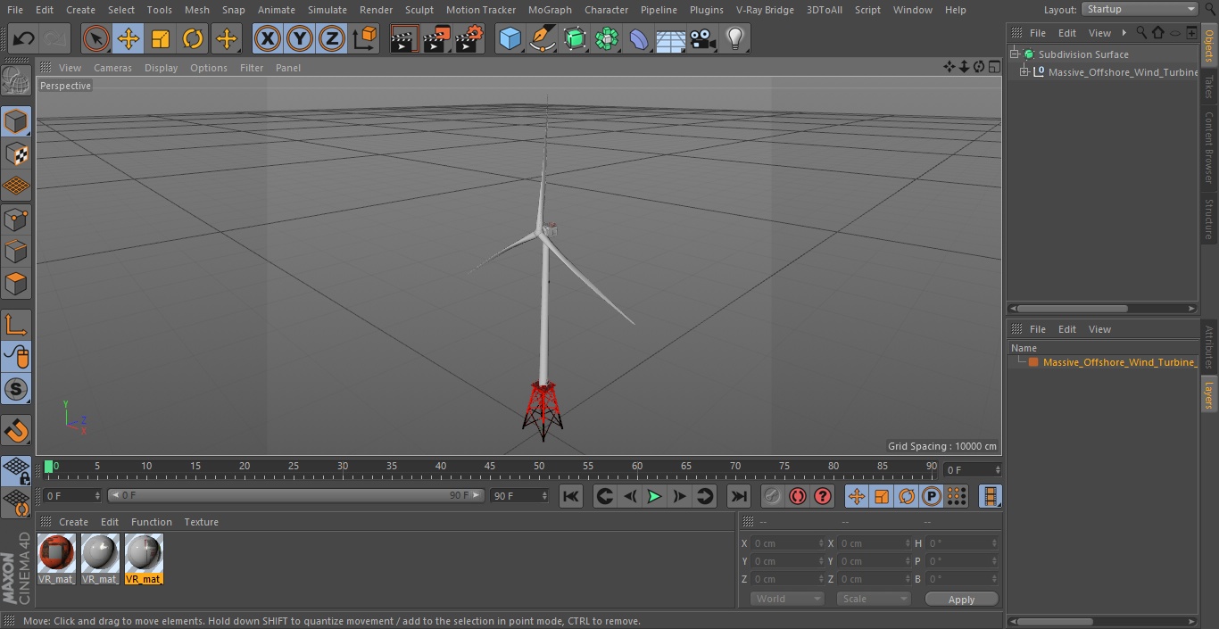 3D model Massive Offshore Wind Turbine Base Frame