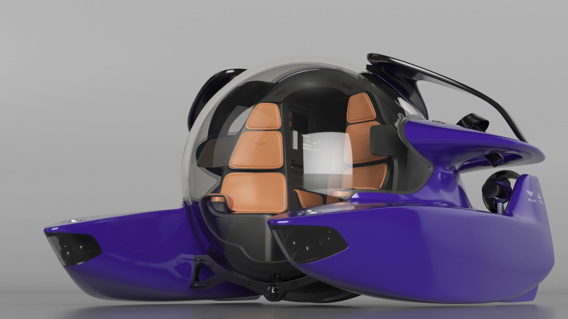 3D Aston Martin Luxurious Personal Submarine Purple model