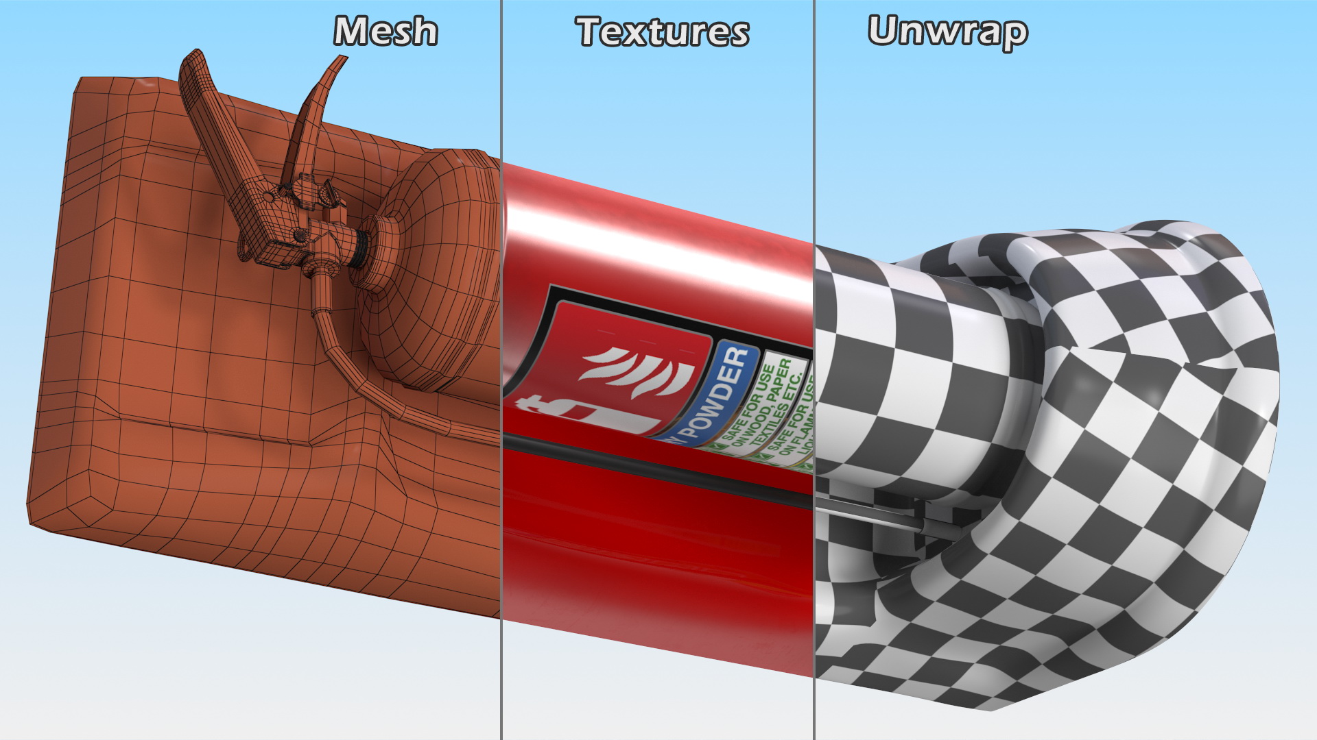 3D model Single Fire Extinguisher Fiberglass Stand Set