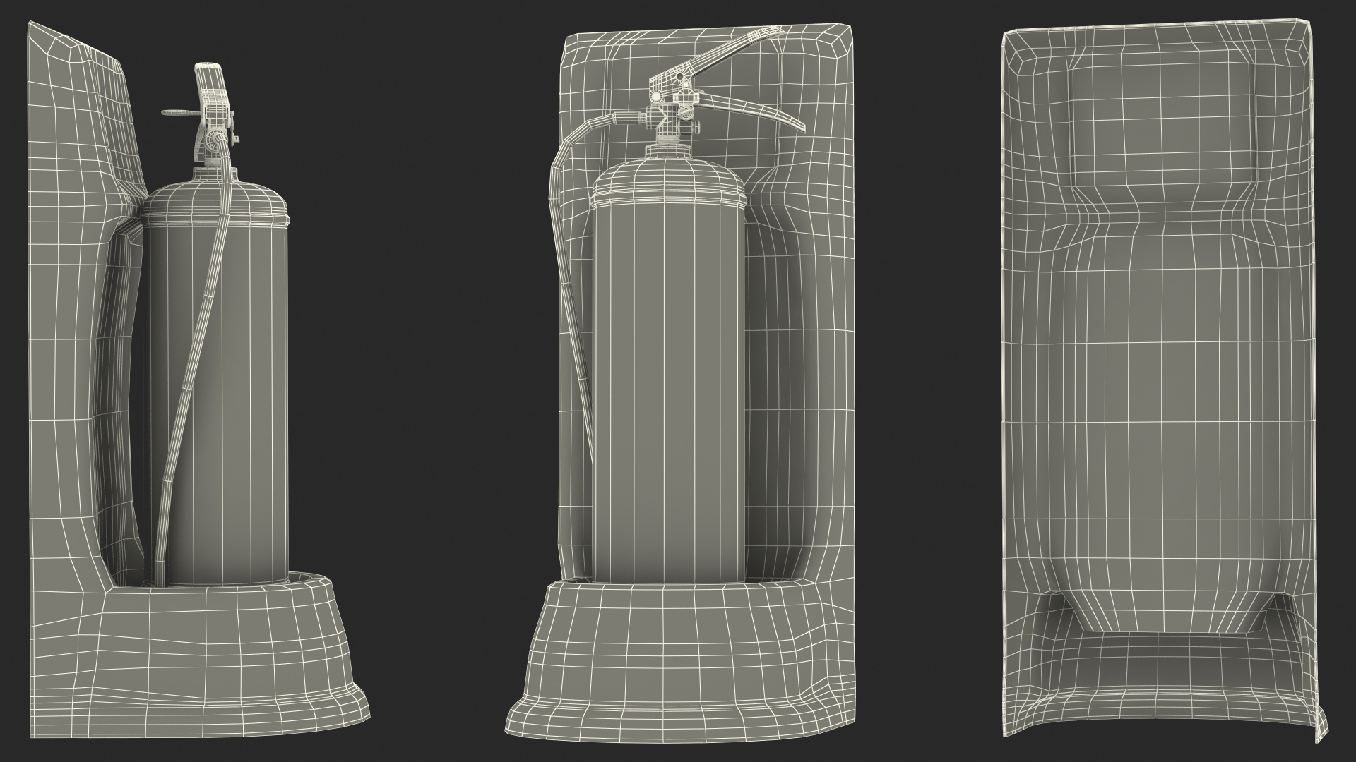 3D model Single Fire Extinguisher Fiberglass Stand Set