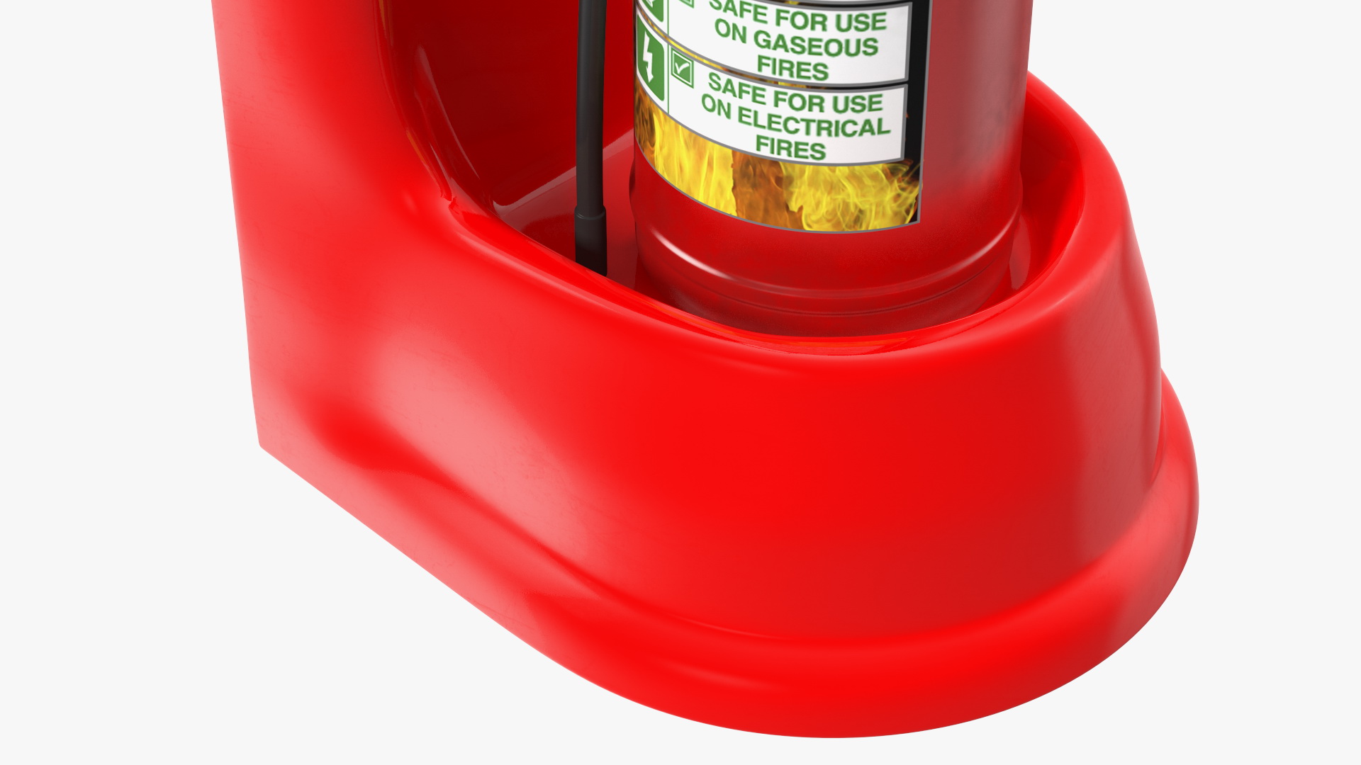 3D model Single Fire Extinguisher Fiberglass Stand Set