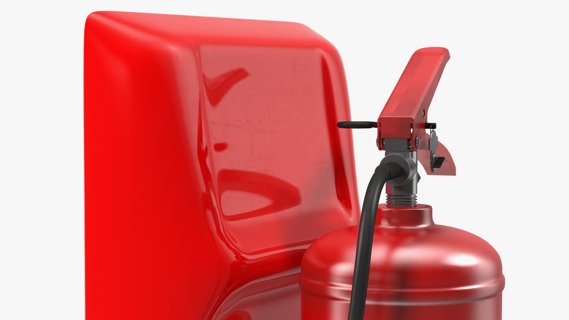 3D model Single Fire Extinguisher Fiberglass Stand Set