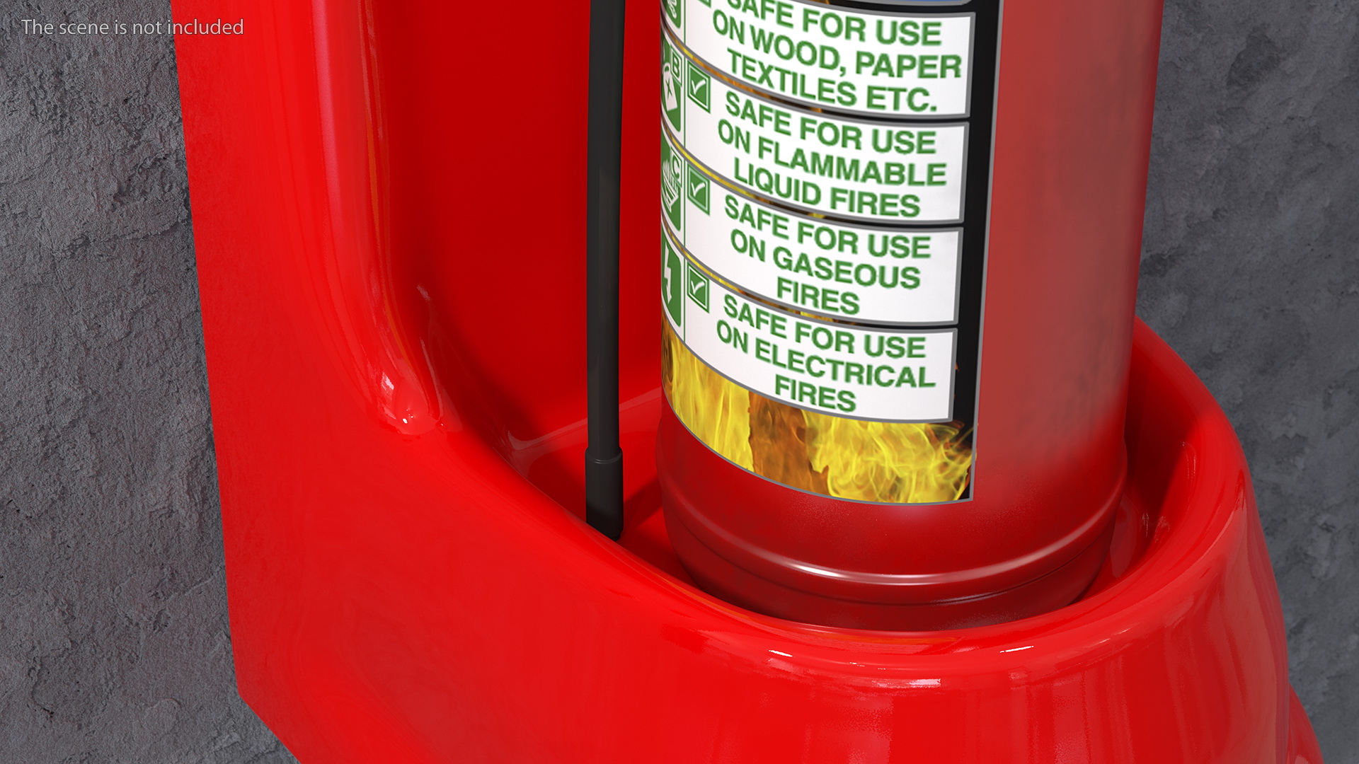 3D model Single Fire Extinguisher Fiberglass Stand Set