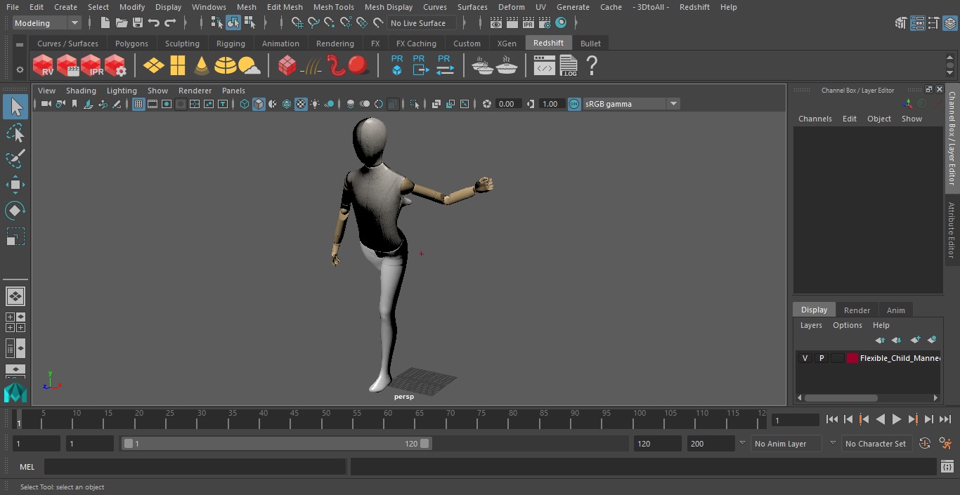 Flexible Child Mannequin Balancing Pose 3D model