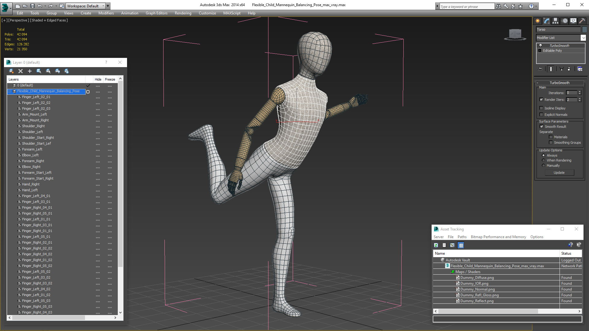 Flexible Child Mannequin Balancing Pose 3D model