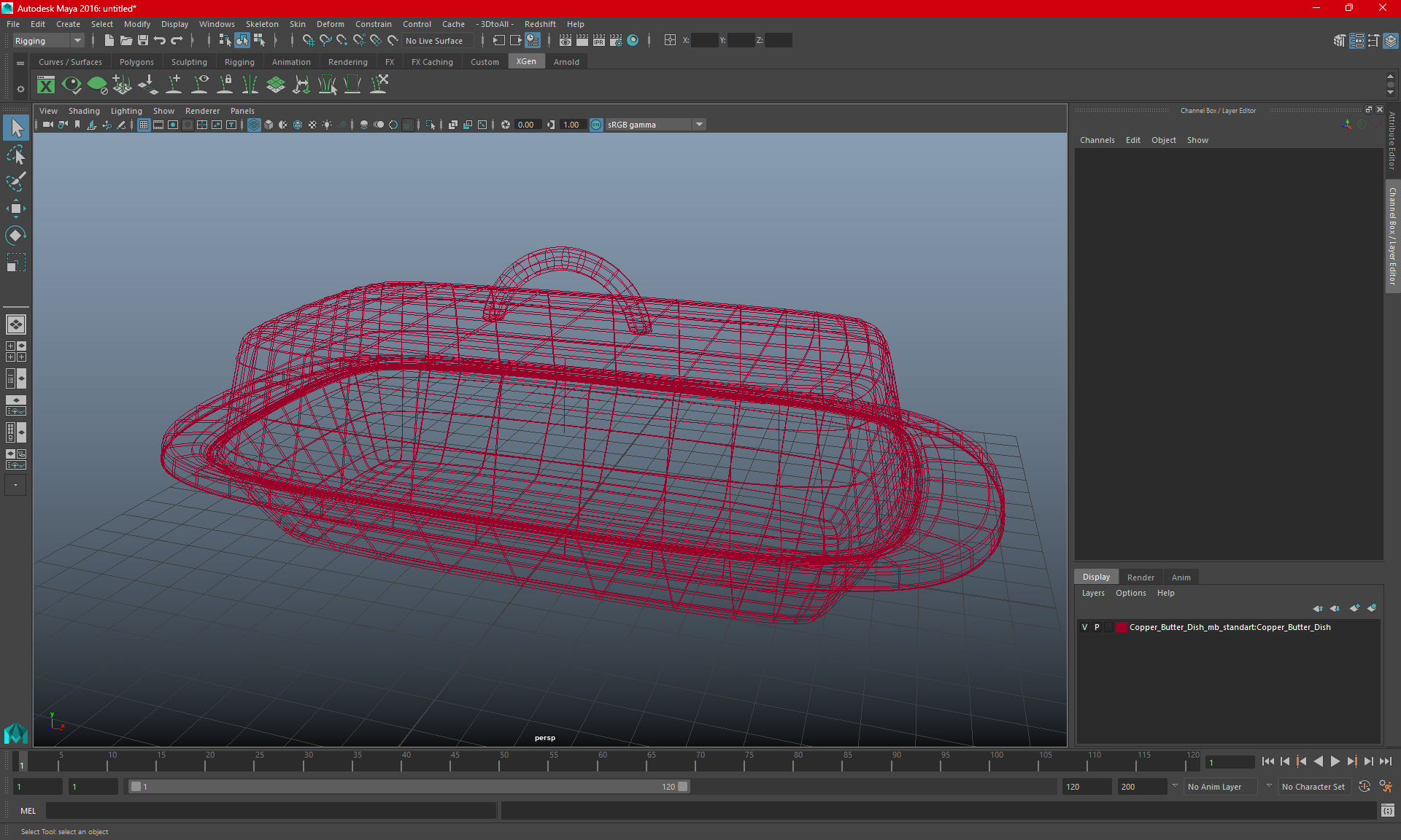 3D Copper Butter Dish model