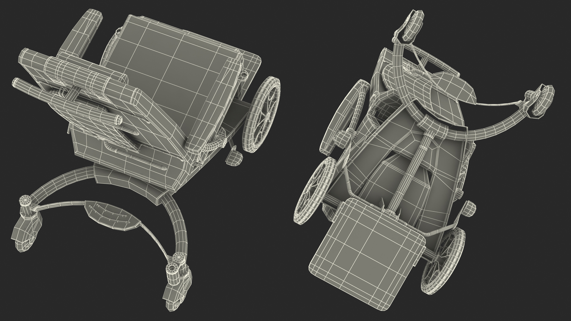 SELLA Multifunctional Transport Chair Rigged 3D model