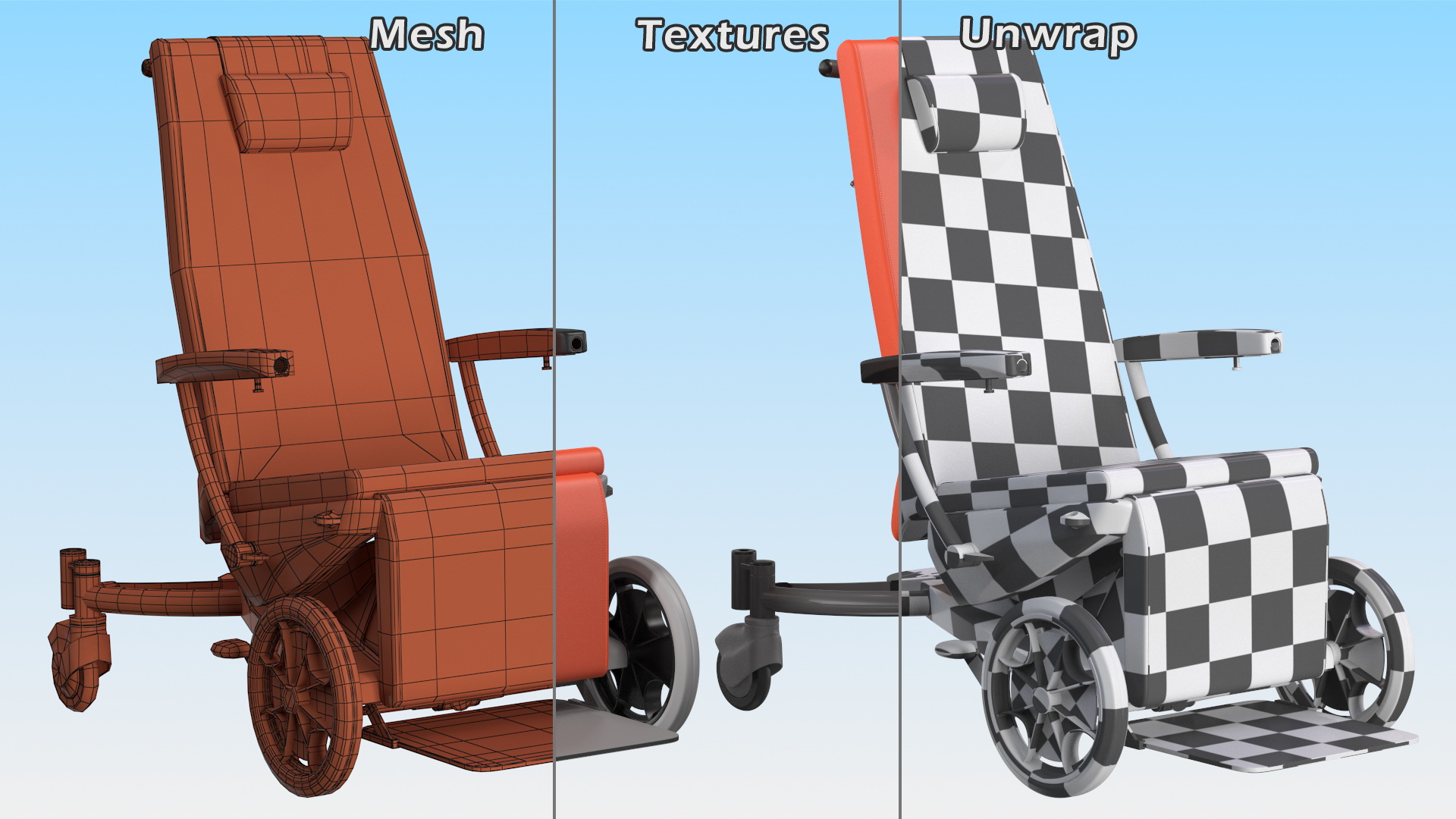 SELLA Multifunctional Transport Chair Rigged 3D model