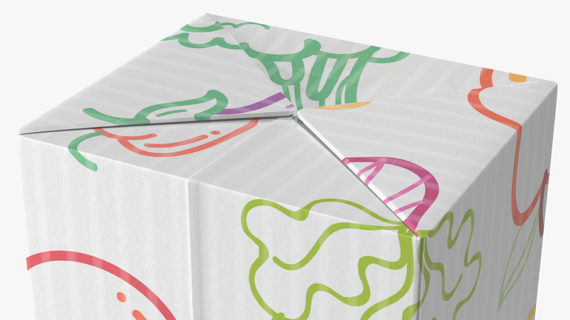 3D model Mockup Aseptic Carton Package with Screw Cap White