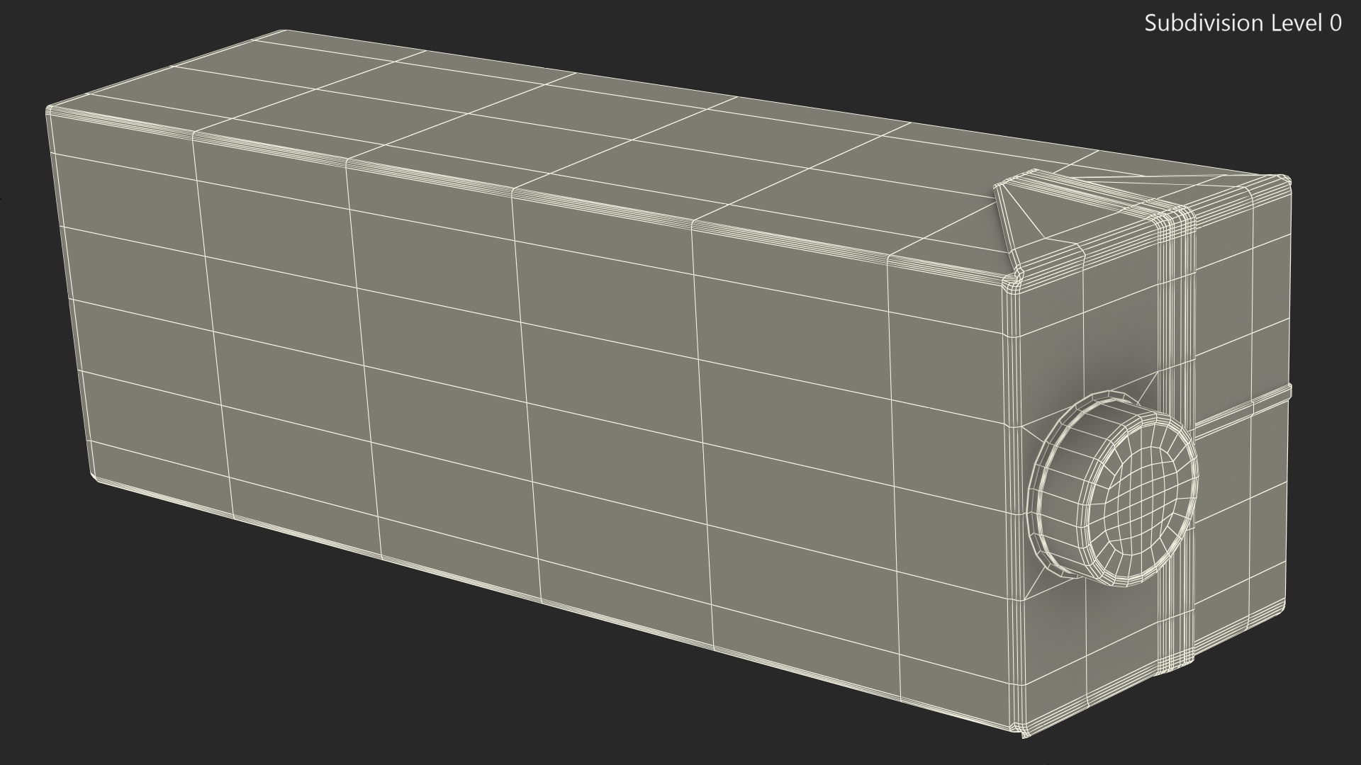 3D model Mockup Aseptic Carton Package with Screw Cap White