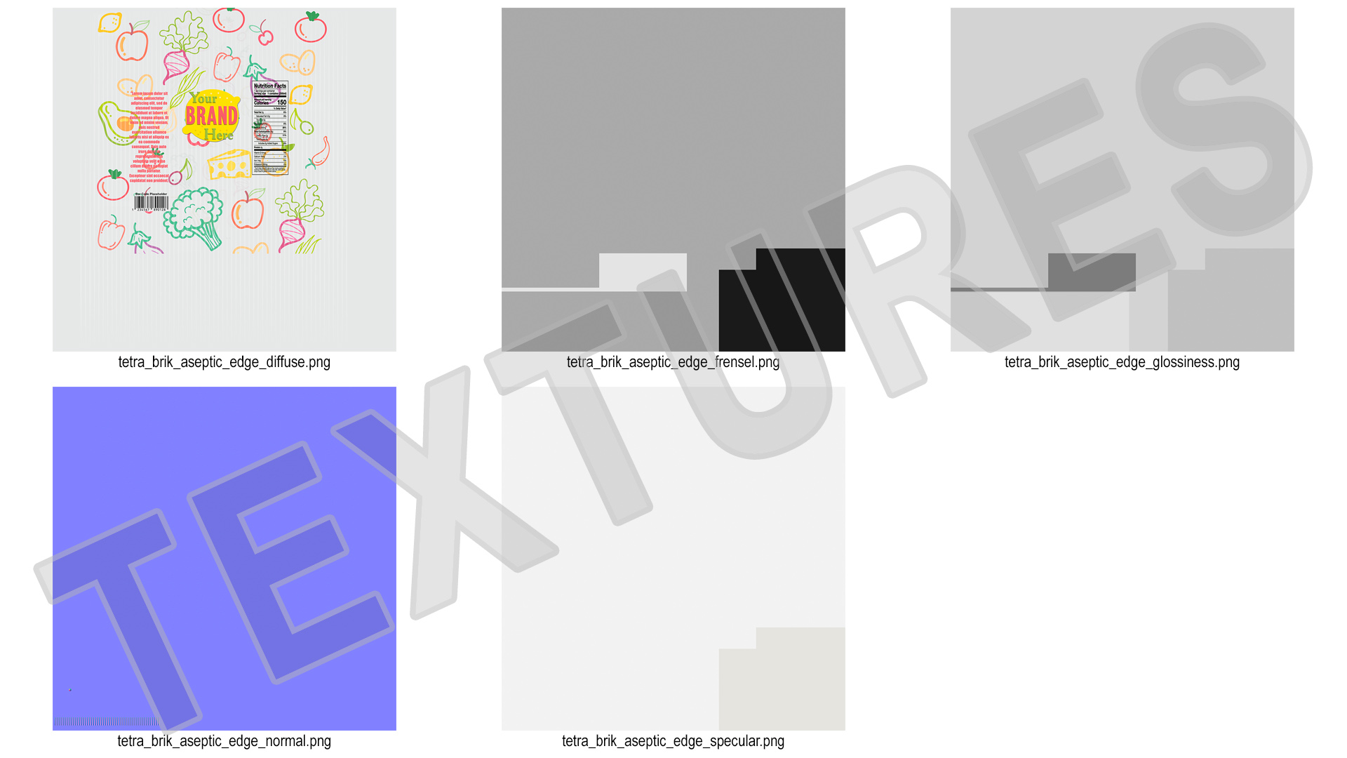 3D model Mockup Aseptic Carton Package with Screw Cap White